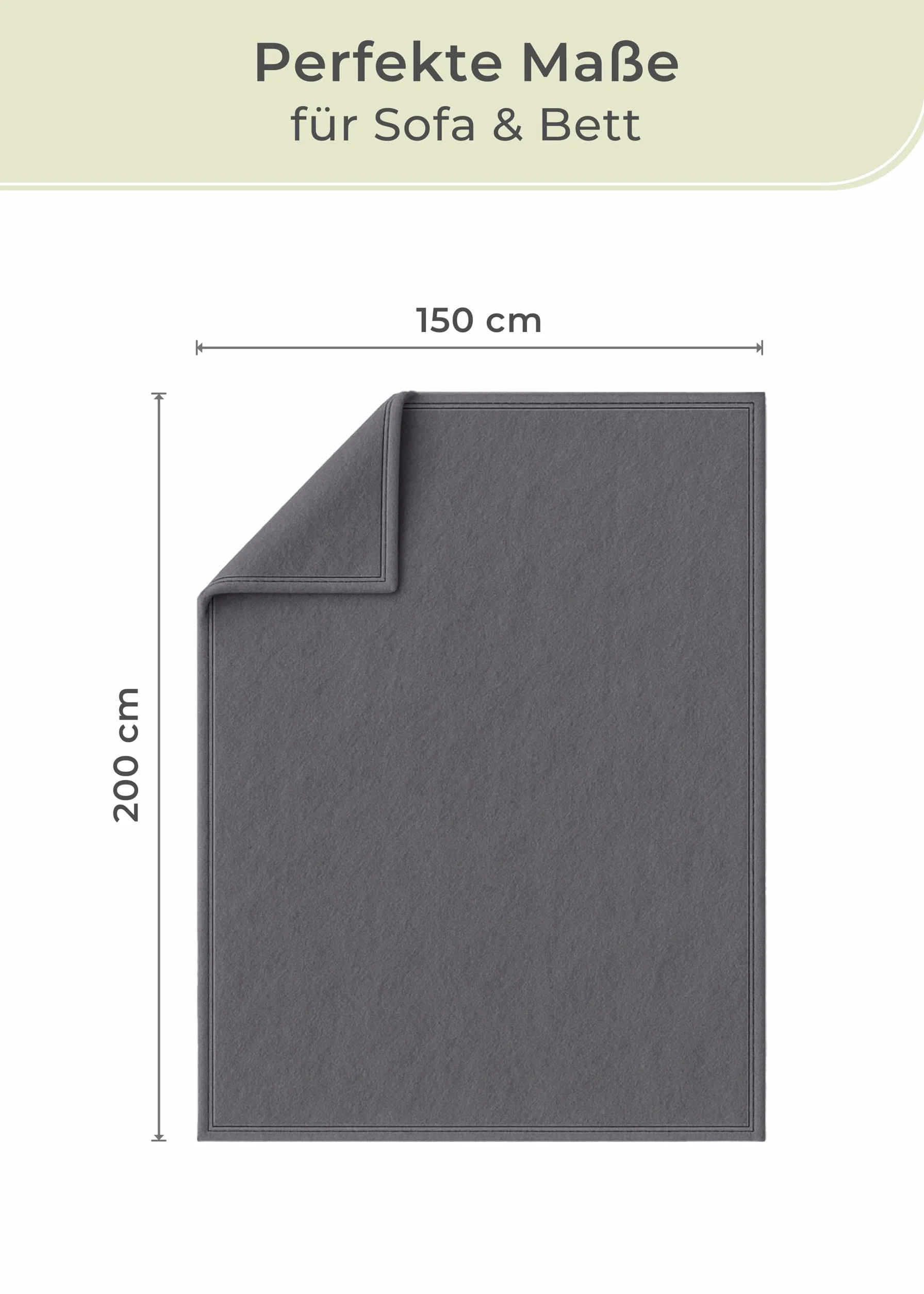 Koc bawełniany 150 x 200 cm Öko-Tex 100 antracytowy
