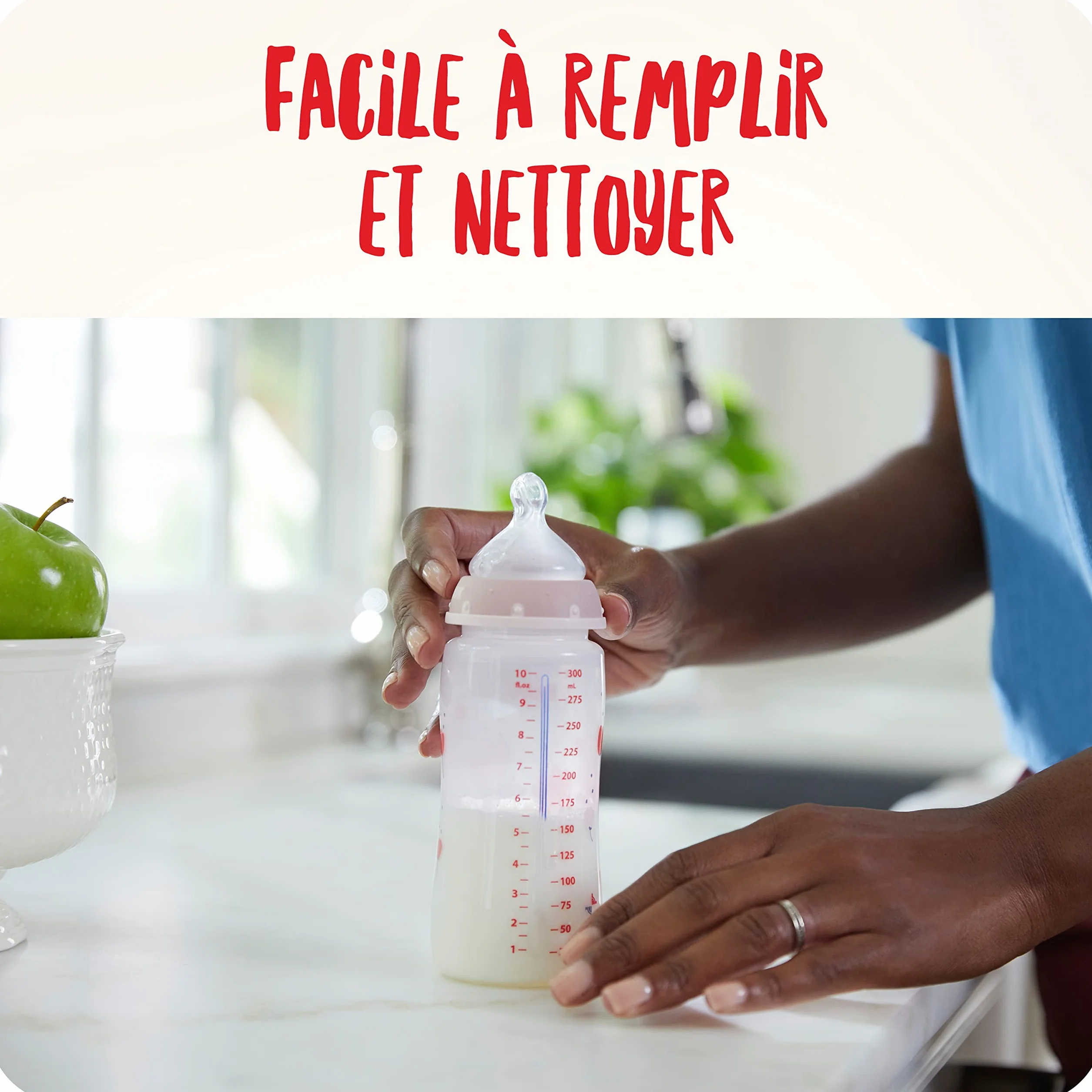 NUK Pierwszy wybór + szklana butelka dla niemowląt | 0-6 miesięcy, kontrola temperatury, silikonowy smoczek, zawór antykolkowy, bez BPA, 240 ml