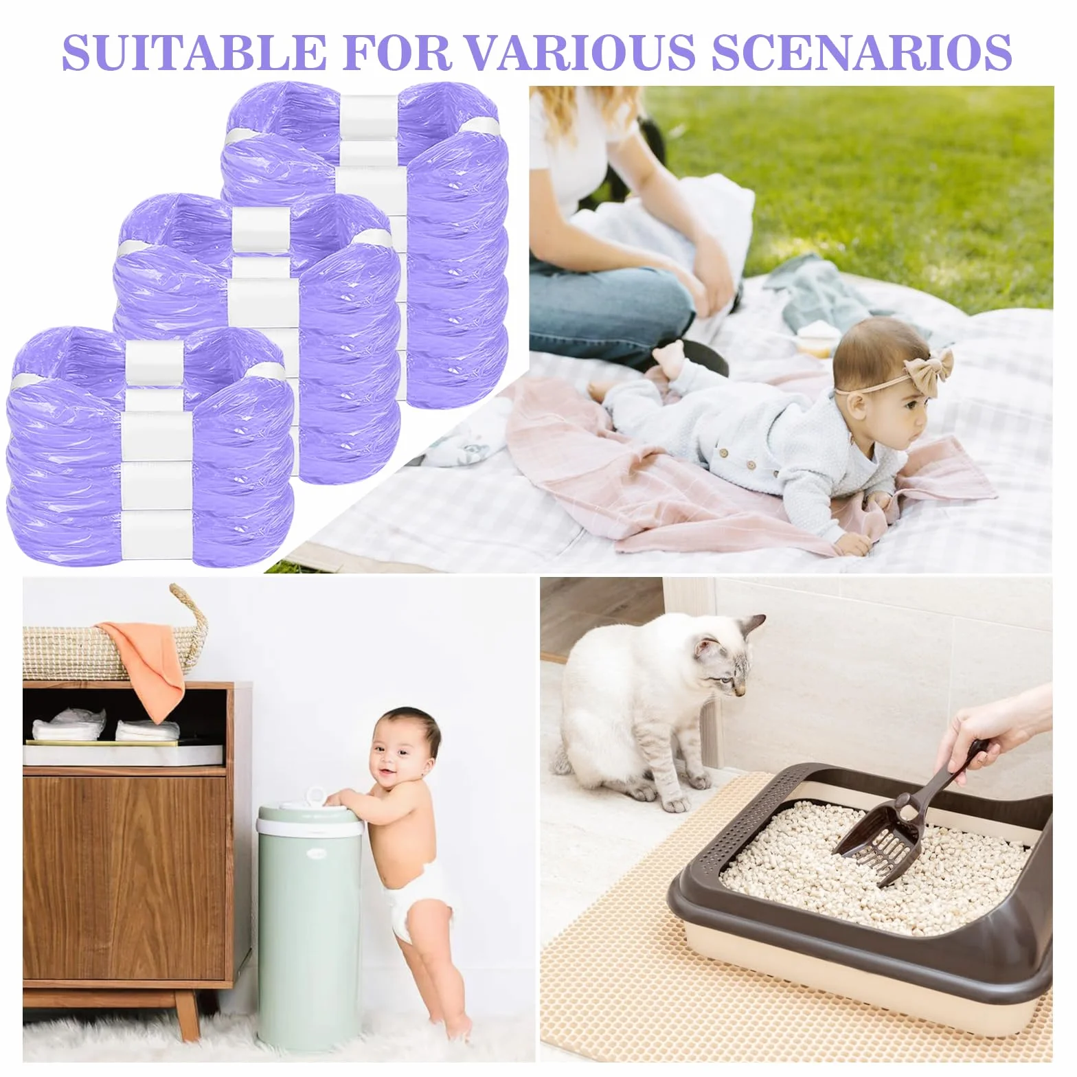 12 sztuk pojemników na pieluchy, wkłady uzupełniające, bezzapachowe, zagęszczone, kompatybilne z Tommee Tippee, Angelcare, LitterLocker, Spross