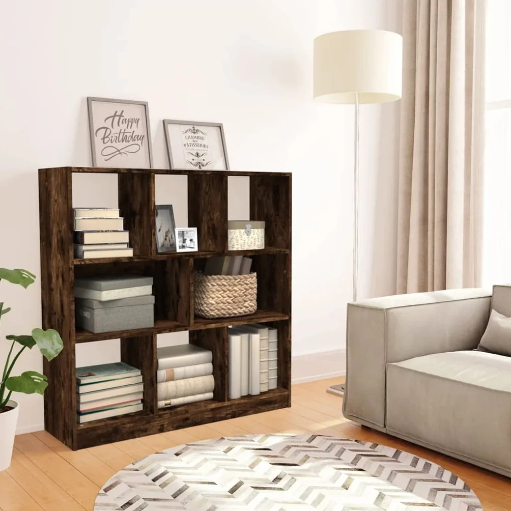 Générique Bibliotheque Chene Fume 97,5x29,5x100 cm Drewno Ingenierie | Półka do przechowywania, szafka na książki, ścianka działowa, dołączony uchwyt ścienny
