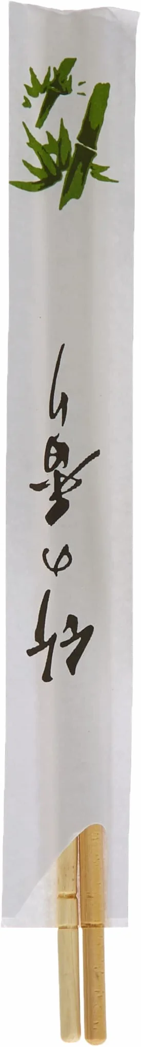 JADE TEMPLE Jednorazowe pałeczki bambusowe, 21 cm, pakowane parami z motywem azjatyckim, neutralne smakowo, 100 par w opakowaniu ekonomicznym, brązowe, 47 x 23 x 32 cm