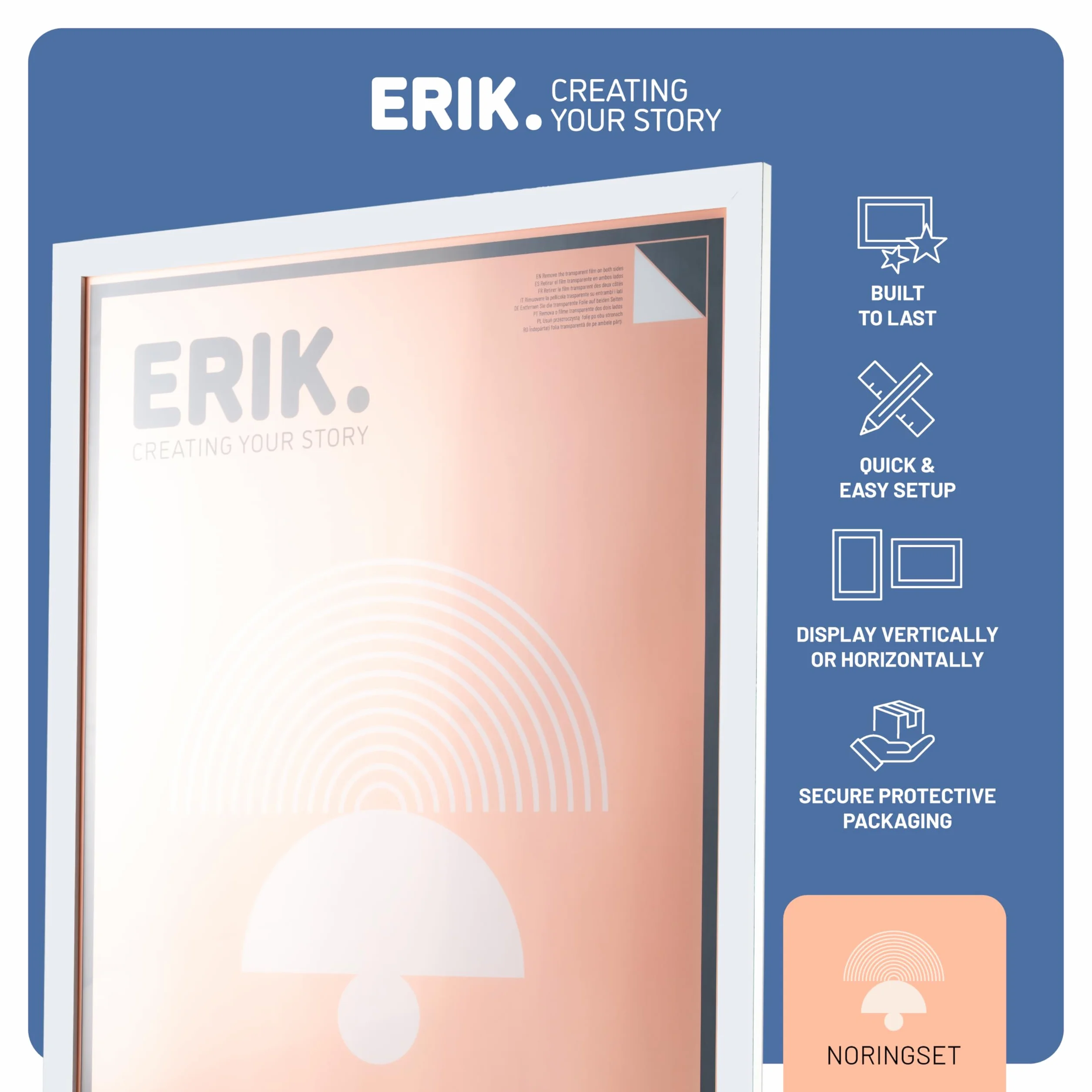 Grupo Erik Poster Frame 61 x 91.5cm - White Photo Frames Wall, Large Picture Frames, Family Photo Frame, Art Wall Decor - New Home Gifts, Home Decor Gifts