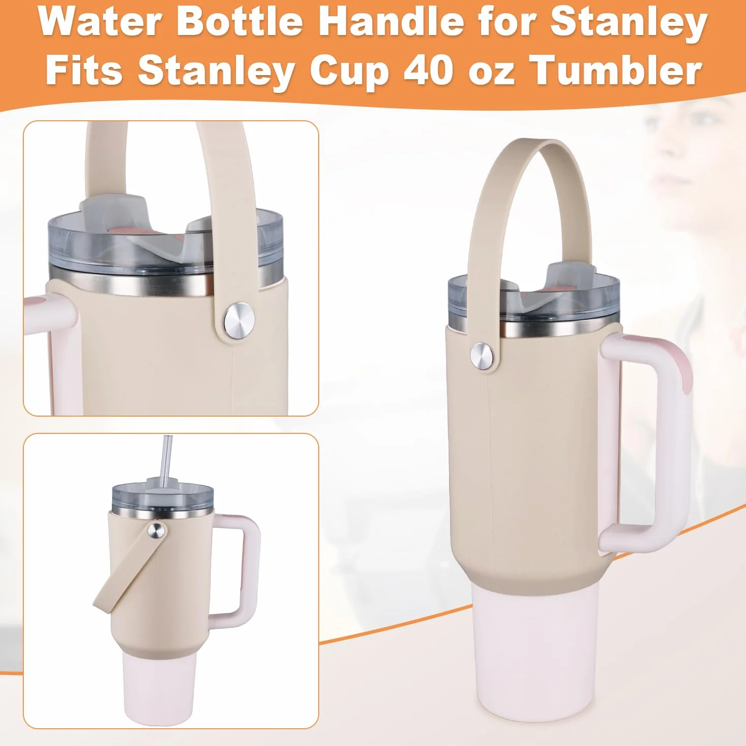 Silikonowy Uchwyt na Kubek do Stanley 40 Uncji, 15,5x11cm, z Paskiem Ochronnym, Uchwyt na Butelkę Wody, Akcesoria do Stanley 40 Uncji