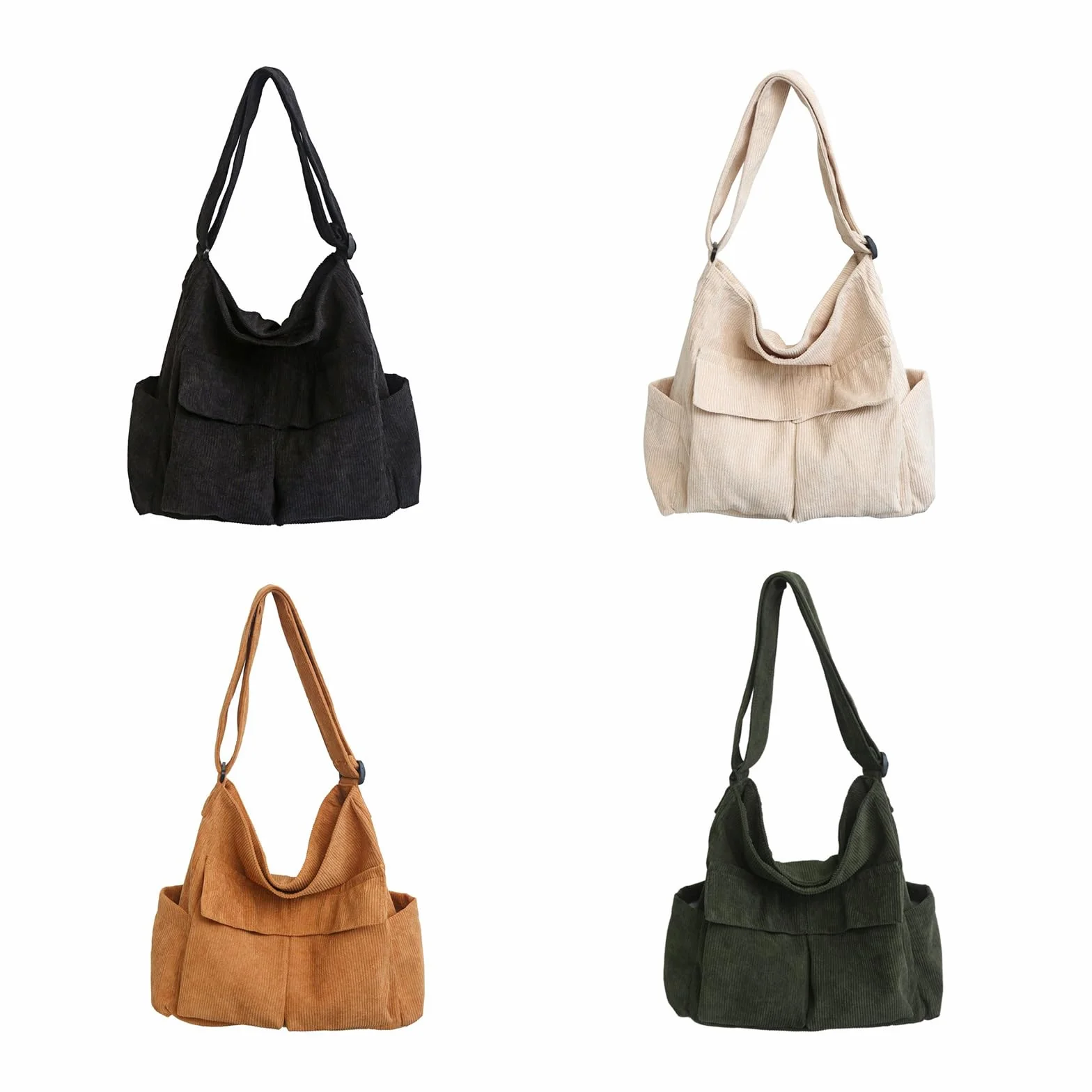 Stylish andConvenient Shoulder Bag Large Capacity Corduroy Crossbody Bags Perfect forDaily Travel/530/64(Green)