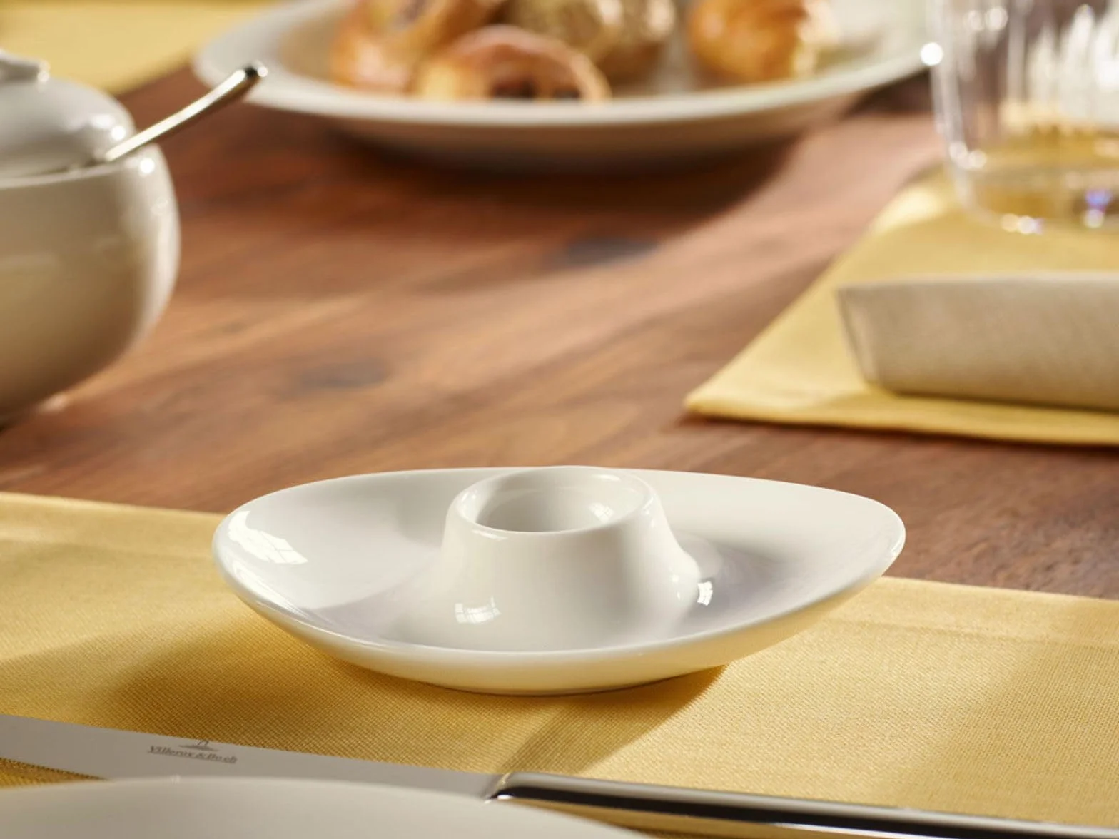 Villeroy & Boch New Cottage Basic Zestaw 4 Kieliszków do Jajek, Porcelana Premium, Biały, 15 x 13 cm