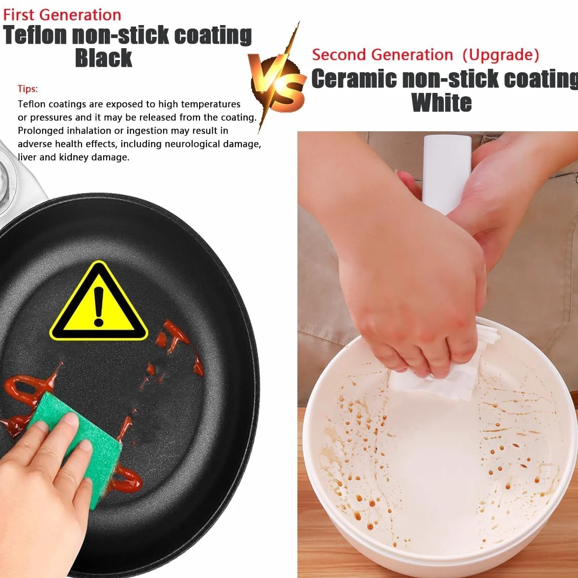 1.5L elektryczny garnek z parownikiem, nieprzywierająca patelnia ceramiczna, przenośny do Ramen/stek/Fondue/zupa, wielofunkcyjny do sypialni/kempingu/domu, podwójna kontrola
