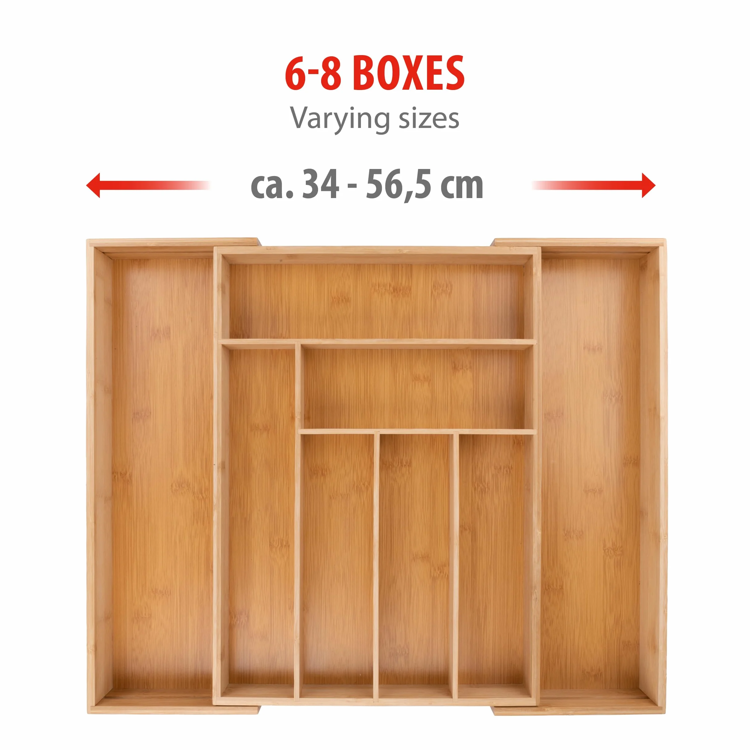 Alpina Organizer Szuflady, Drewno, Brązowy, 46 x 34-56,5 x 6 CM