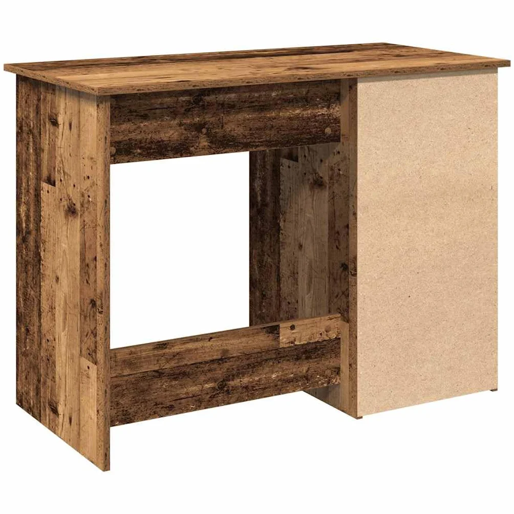Biurko o wyglądzie starego drewna z materiału drewnopochodnego 102 x 50 x 75 cm, blat stołu z miejscem do przechowywania, do komputera, gabinetu, biura, domu, porządku
