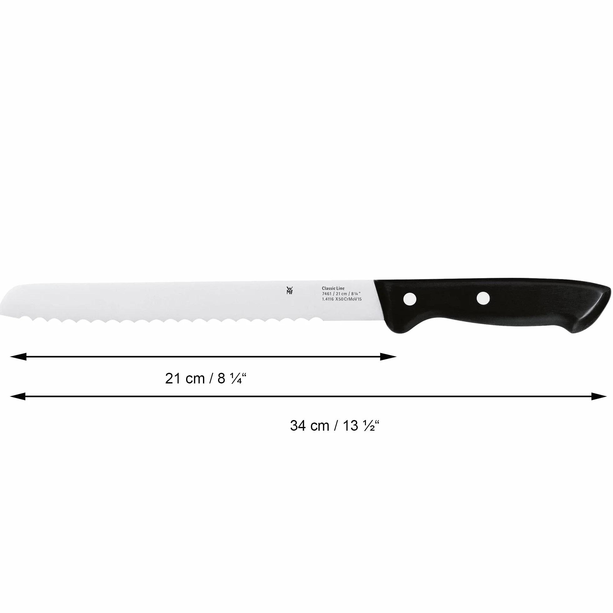 Wmf 1874616030 Classic Line Nóż Do Chleba, Czarny, L/ 21 cm