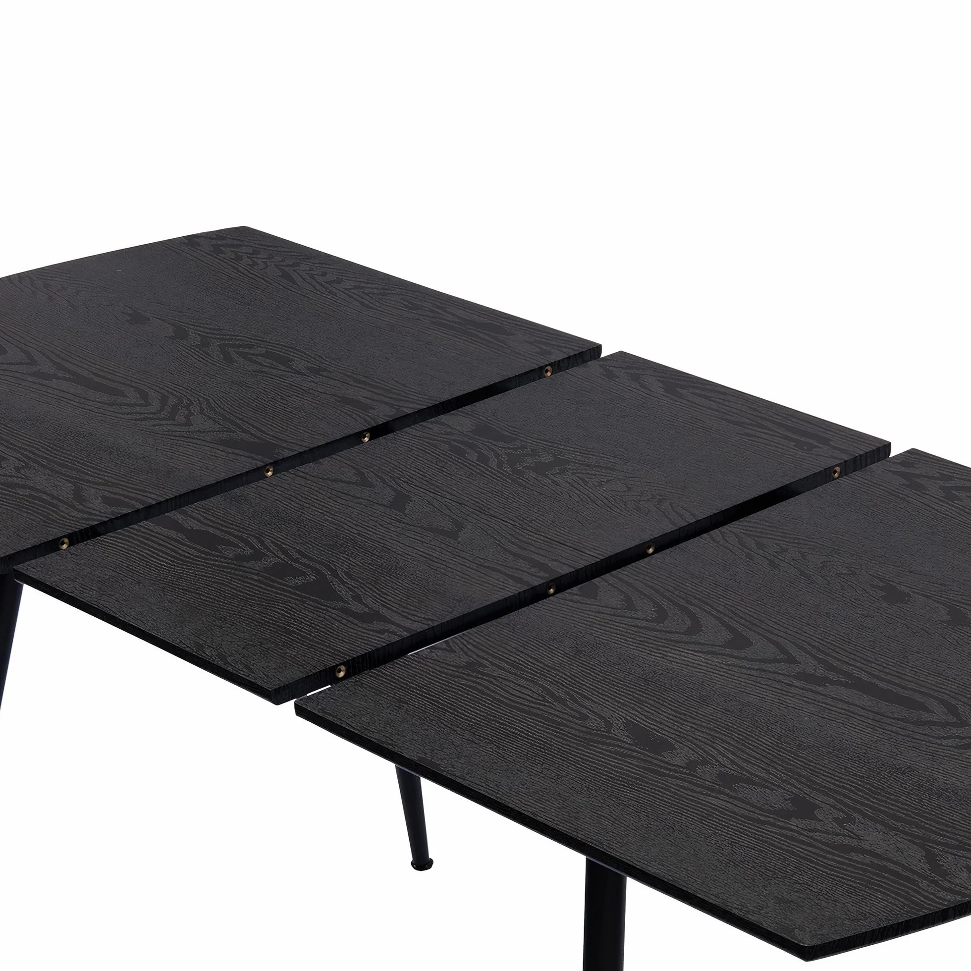 Stół do jadalni Sabina rozkładany, 140-180 x 80 cm, dla 6-10 osób, stół kuchenny z metalowym stelażem, do kuchni, jadalni, o wyglądzie drewna, kolor: czarny