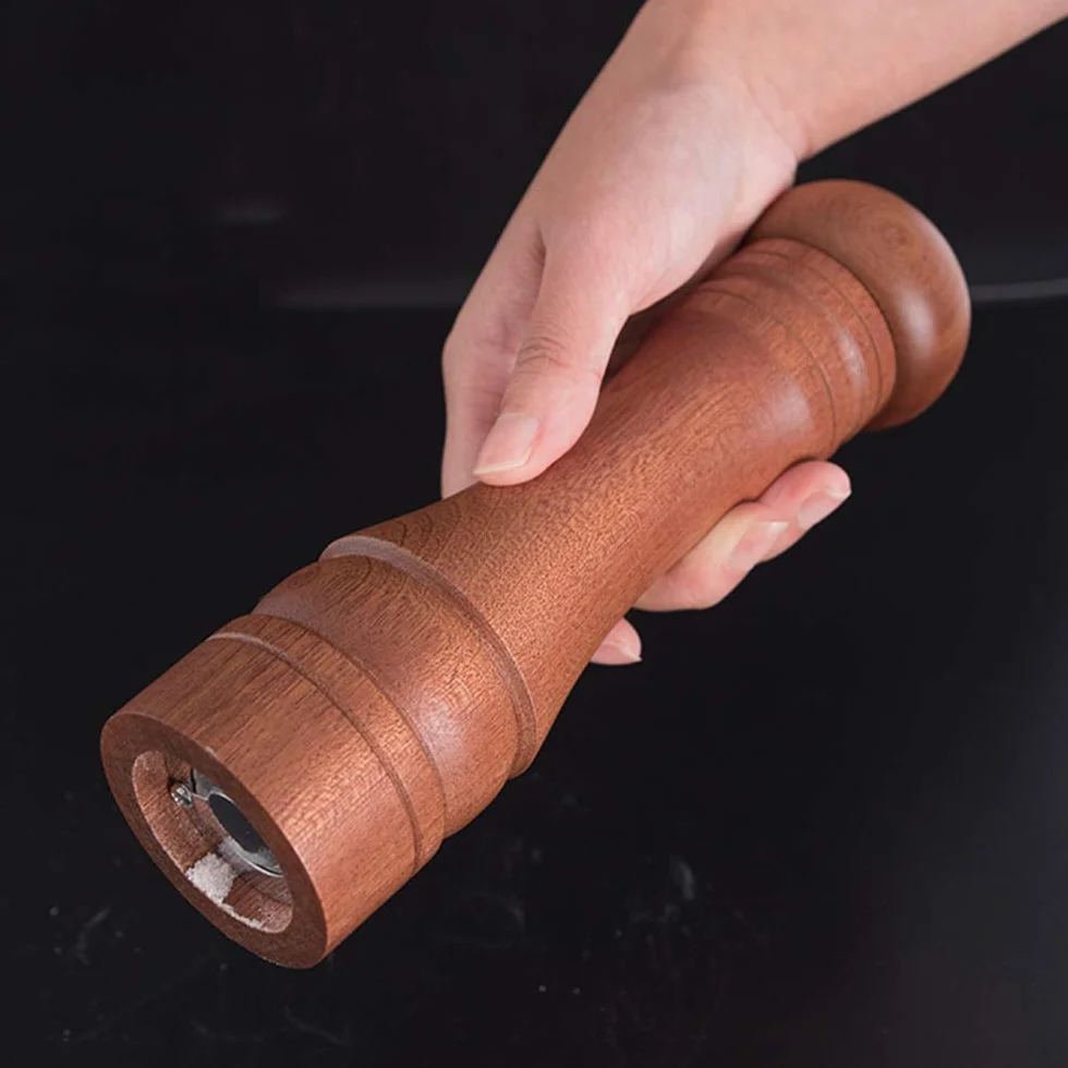 Młynek do soli i pieprzu, regulowany drewniany zestaw młynków do soli i pieprzu, ręczny młynek do soli i pieprzu z ceramicznym rdzeniem, 22 cm