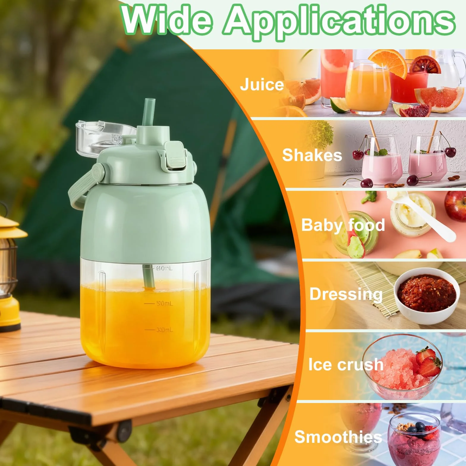 800ml Przenośny blender sokowirówka, Elektryczna wyciskarka do cytrusów & Smoothie Maker na wynos, Butelka na świeży sok, Wolny od BPA, Łatwy w czyszczeniu, dla zdrowia