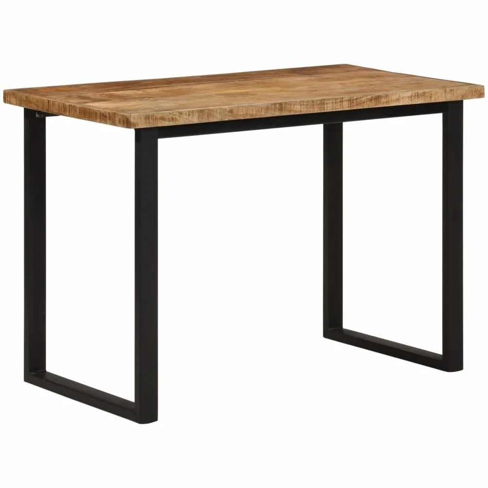 Générique Stół do jadalni z litego drewna mango 110 cm | Trwały i stabilny, wytrzymały top, łatwe czyszczenie, minimalistyczny styl do kuchni i jadalni
