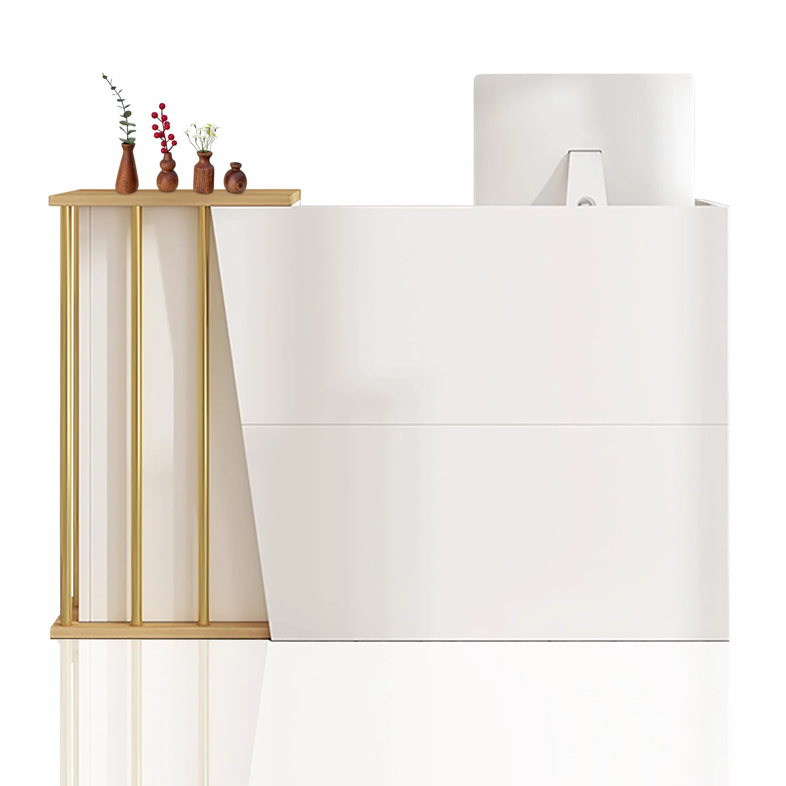 Biurko recepcyjne, nowoczesny minimalistyczny stół ekspozycyjny do biura, holu salonowego, na wystawę, 120 cm