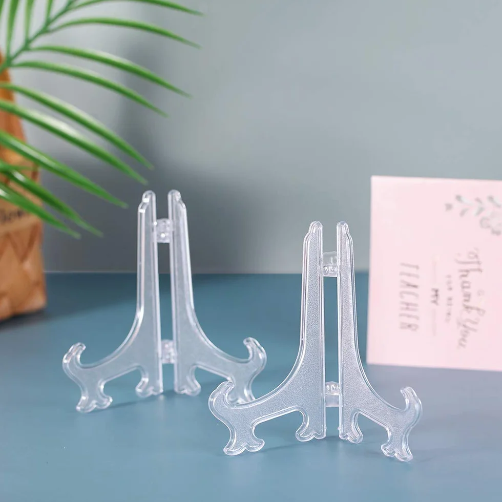 12,7 cm Przezroczyste plastikowe sztalugi lub podstawki / uchwyty na talerze do prezentacji zdjęć lub innych przedmiotów na weselach, dekoracja domu, urodziny, stoły (opakowanie 12 sztuk)