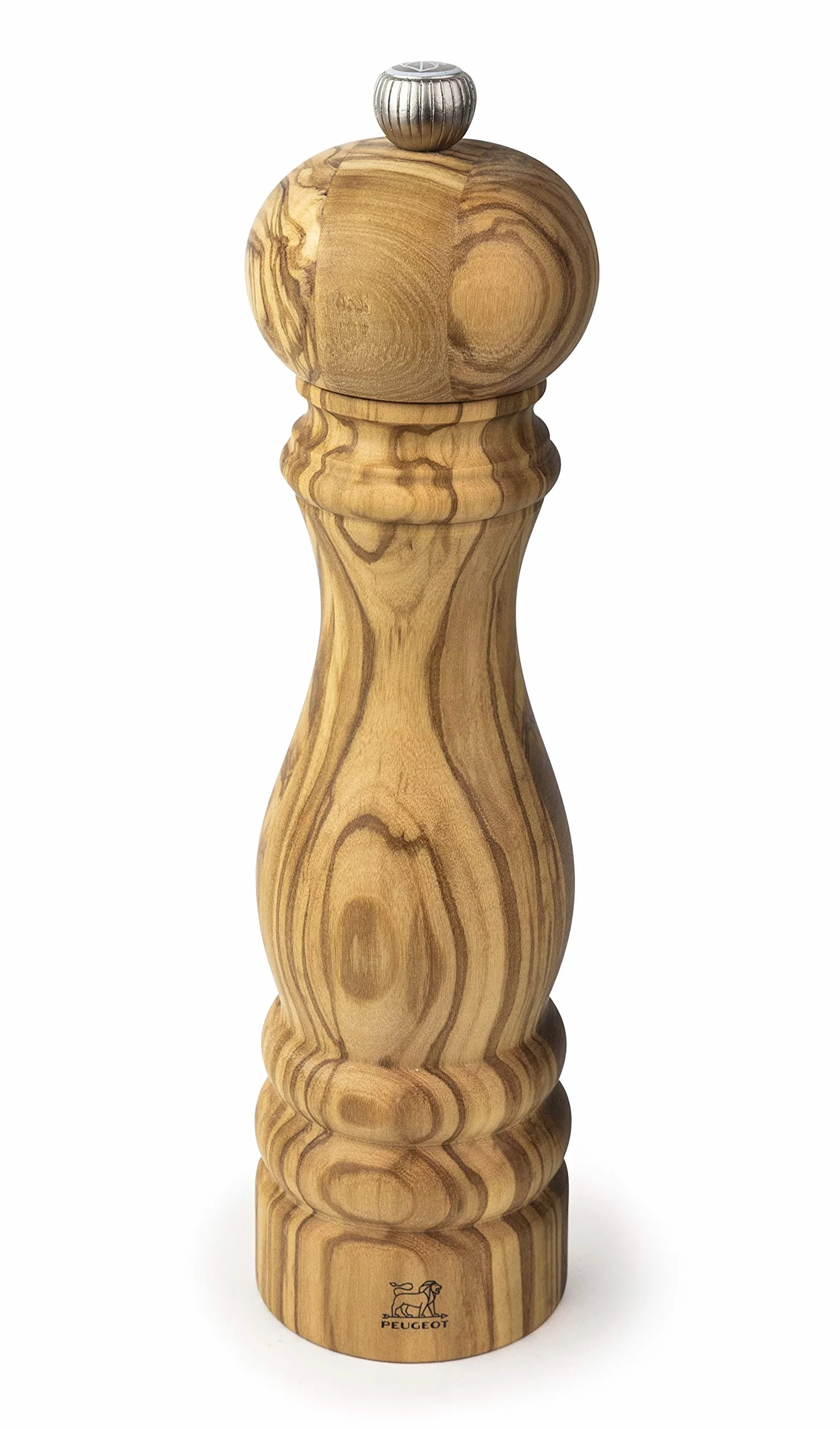 PEUGEOT Paryski młynek do soli, 22 cm, klasyczny system mielenia, wykonany z drewna certyfikowanego PEFC, dożywotni mechanizm, wyprodukowano we Francji, drewno oliwkowe