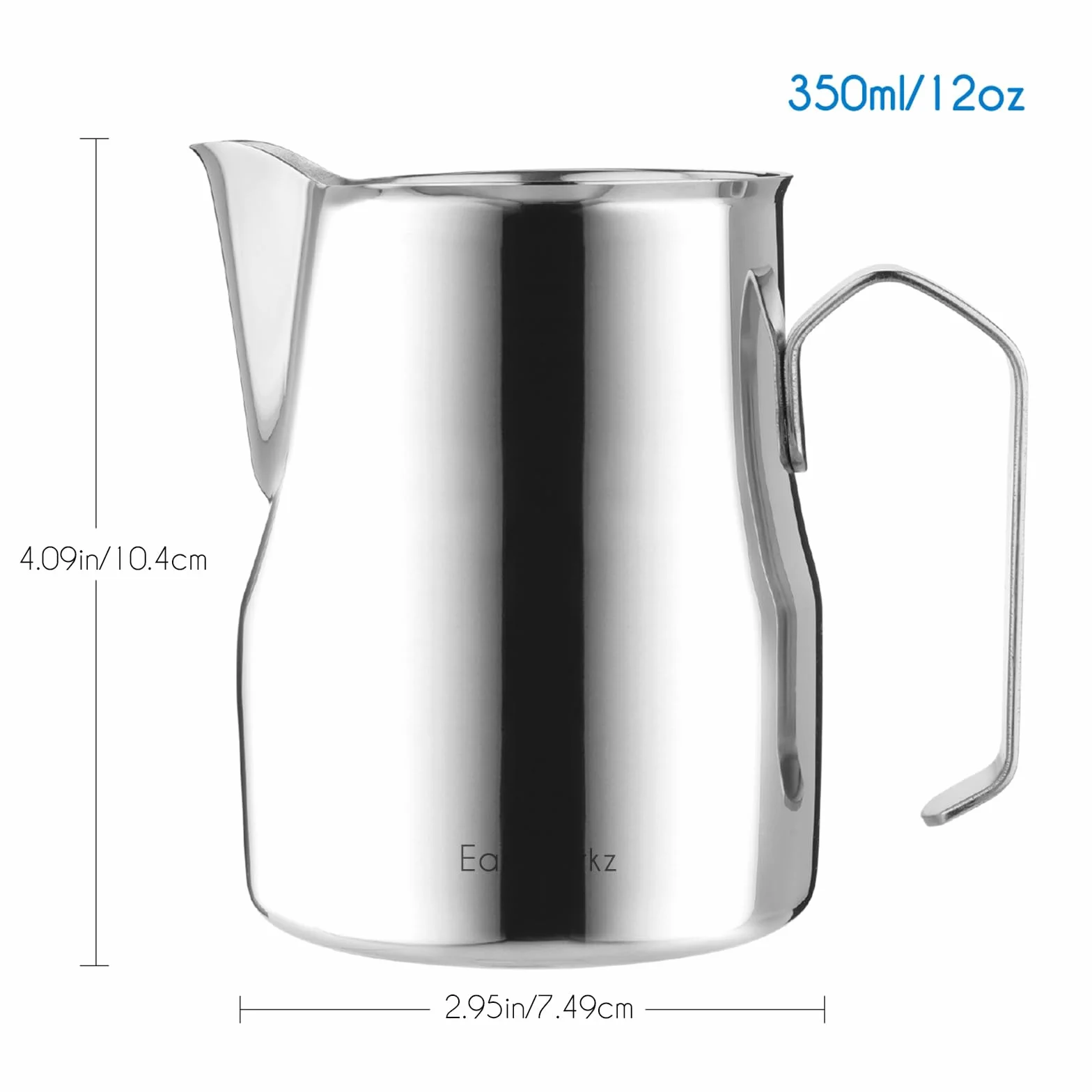 Easyworkz Kawa Dzbanki Do Spieniania Mleka 350ml Stal Nierdzewna,Srebrny