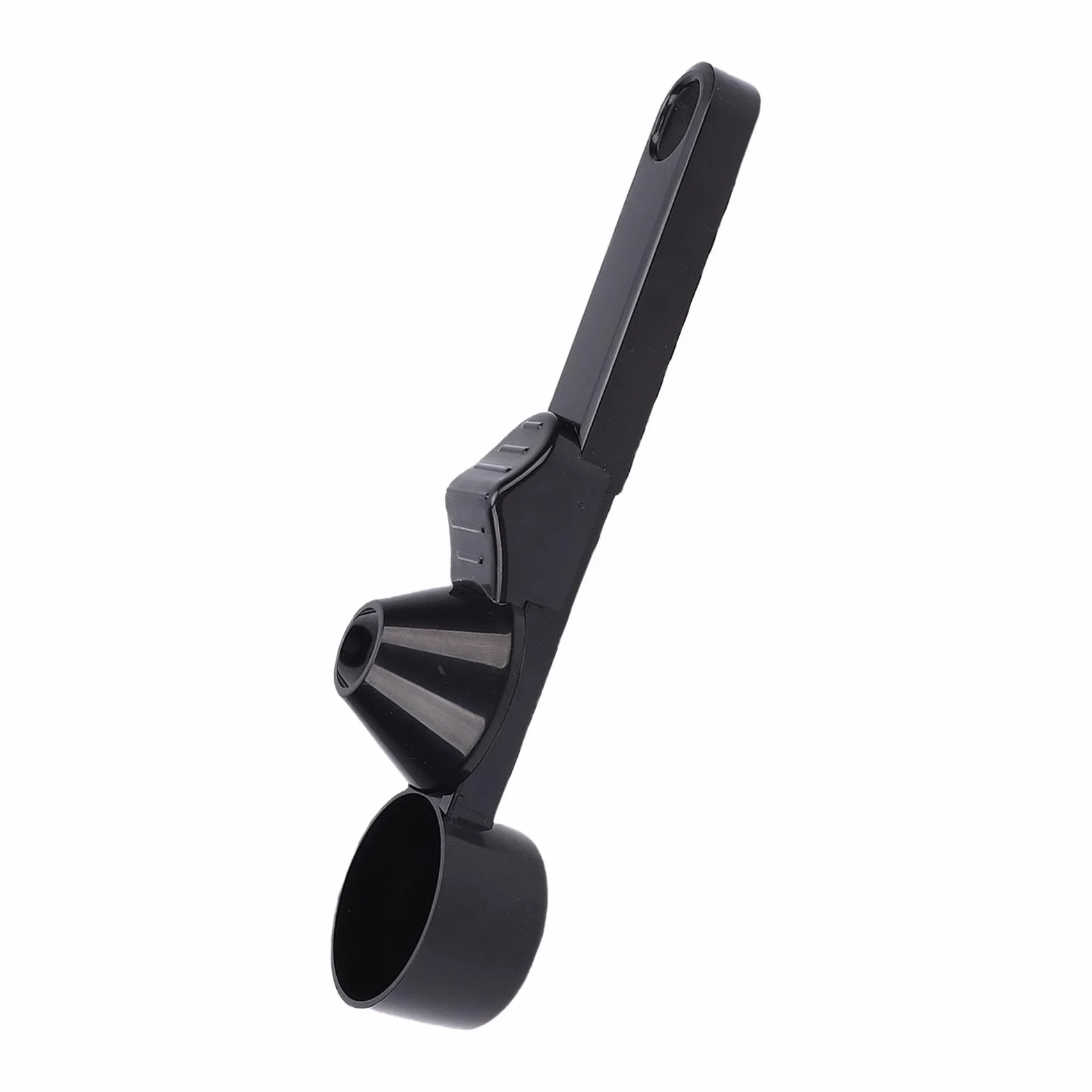 Łyżka do Kawy, Kubek Wielokrotnego Użytku o Pojemności 2 łyżek z wbudowaną poziomicą i Lejkiem, Miarka do Mielonej Kawy w Proszku (BLACK)