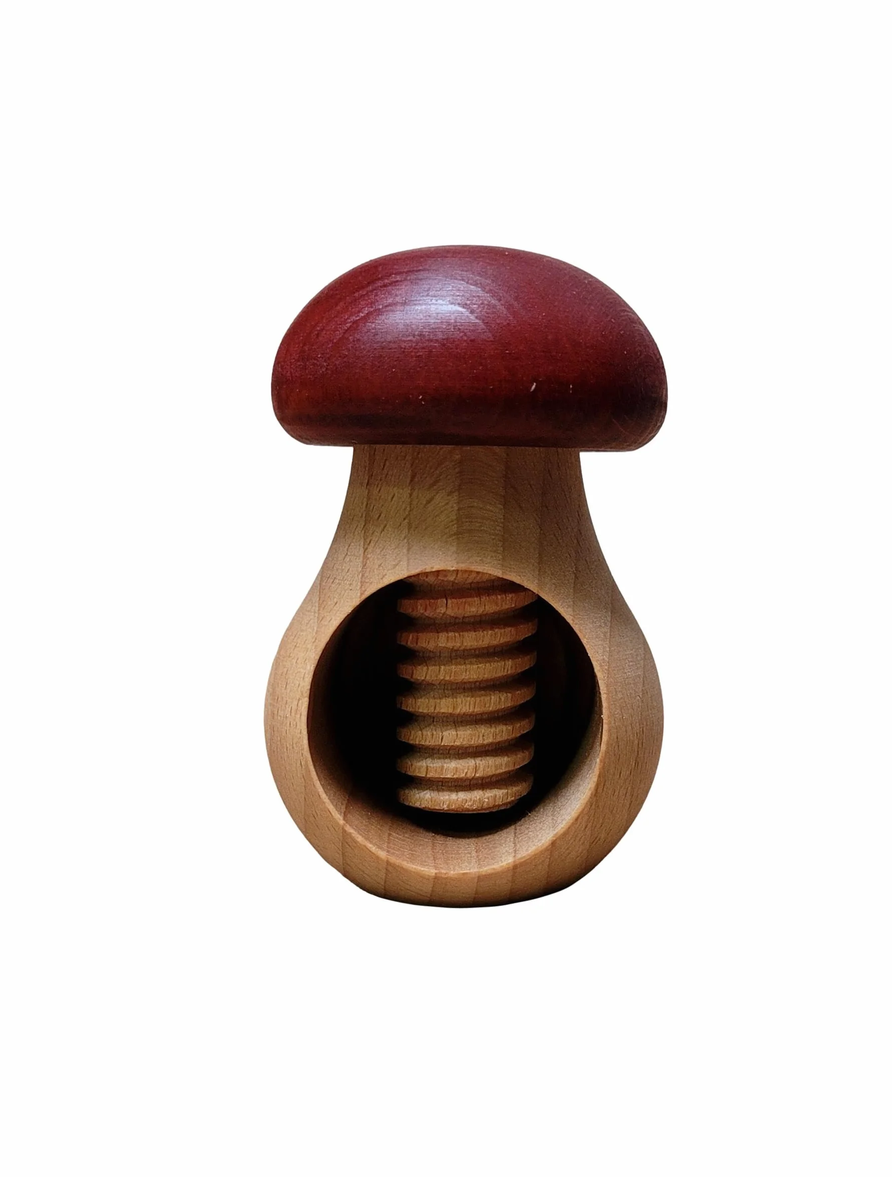 Wooden World Dziadek do orzechów w kształcie grzybka (Bordowy)