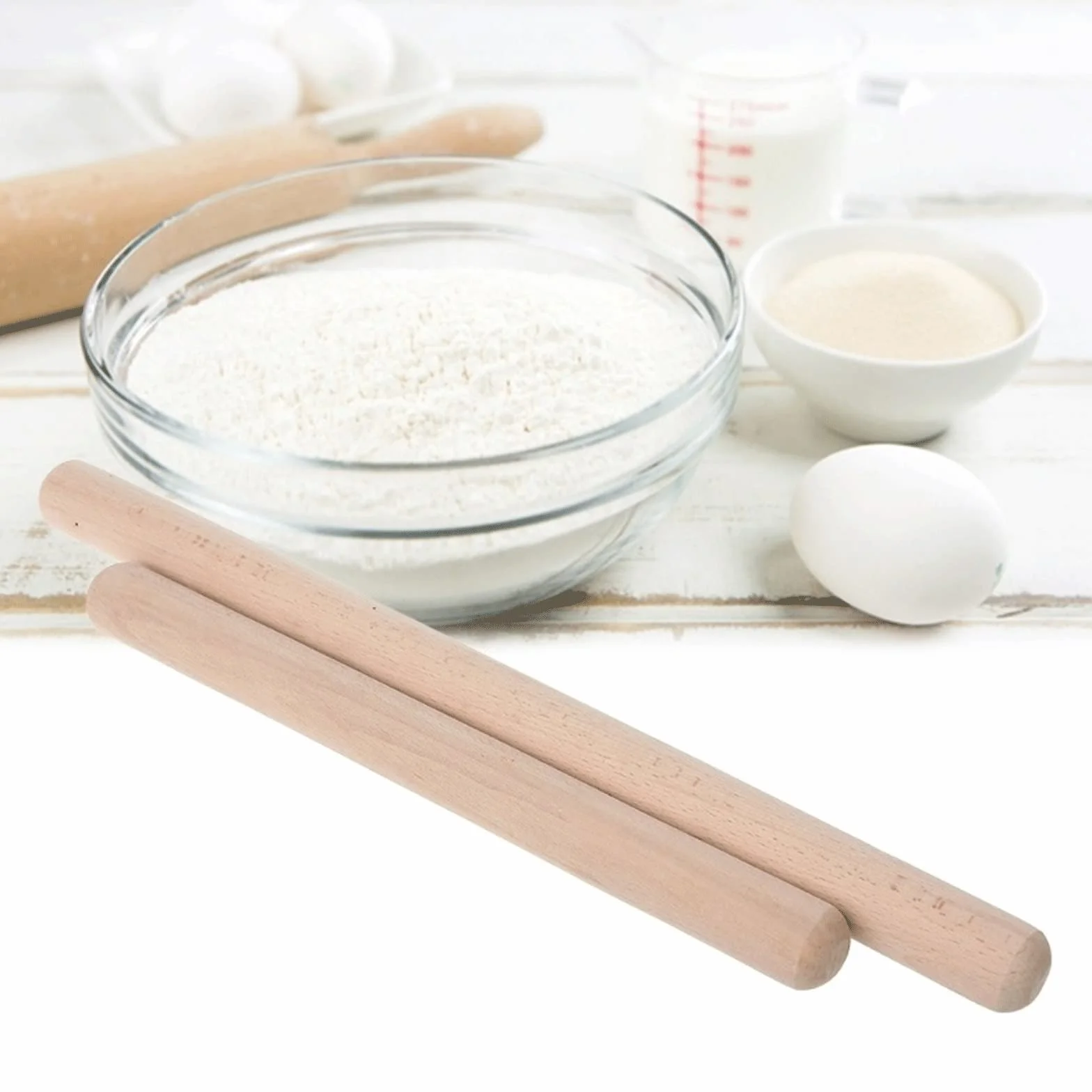 Wałek do ciasta, Naturalne drewniane wałki do ciasta, dekorowanie, narzędzia pieczenia, kuchenne w kolorze drewna, wałkowanie