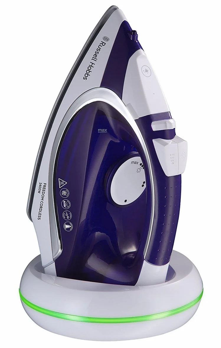 Russell Hobbs Żelazko parowe [2400W, udezenie pary 135g] Supreme Steam Cordless (bezprzewodowe ze stacją bazową, 300ml, ceramiczna stopa, funkcja samoczyszczenia, maks. czas prasowania 25s) 23300-56