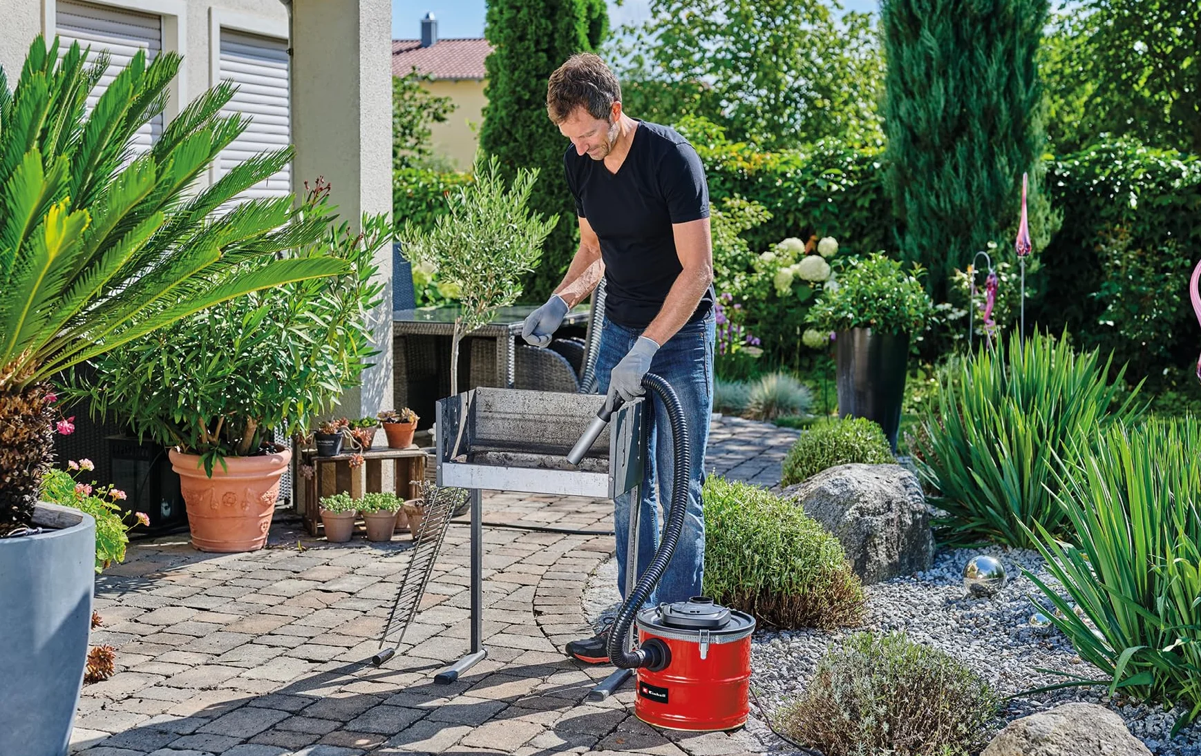 Einhell Odkurzacz do popiołu TC-AV 1718 D (1200 W, moc ssania 170 mbar, 18 l pojemnik z blachy ocynkowanej z szybkozłączkami, filtr wstępny drobnego pyłu, wkład filtrujący)