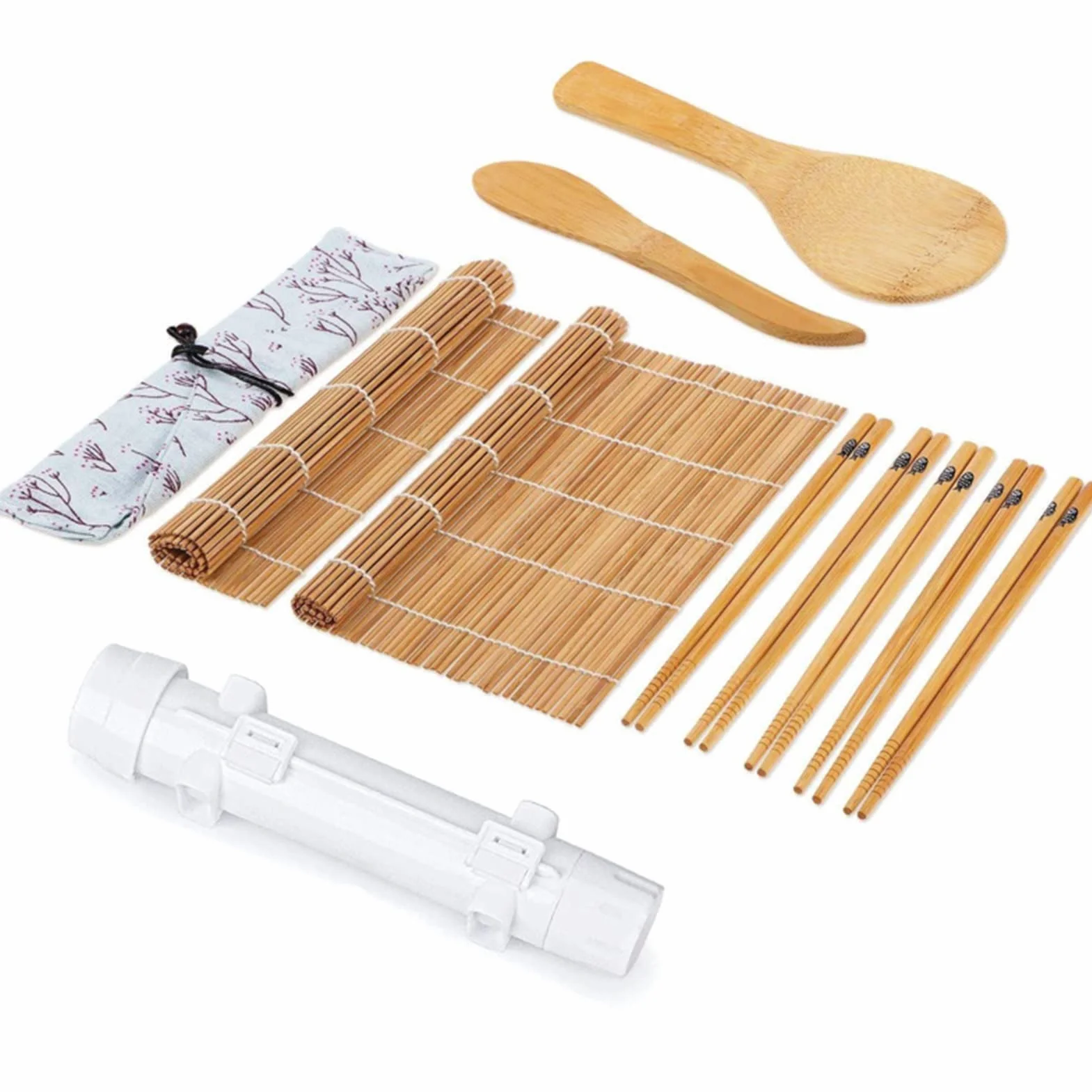 Zestaw do robienia sushi, forma do sushi, Zestaw do robienia Sushi Zestaw Sushi Roller Bazooka Forma do kulek ryżu z maty bambusowe Pałeczki Kuchnia Sashimi Sushi Narzędzia dla majsterkowiczów Akcesor