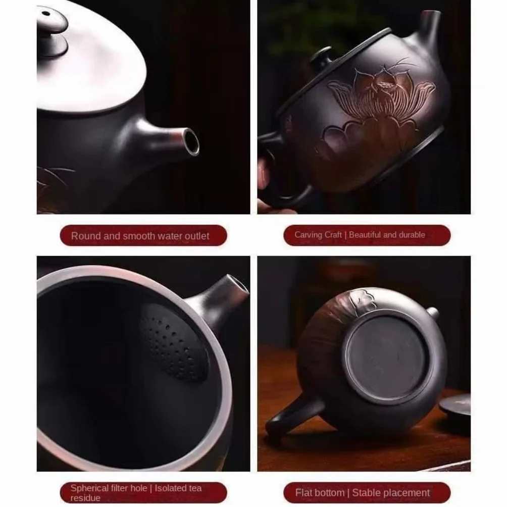 Czajniczek Fioletowy Glina Czajniczek Domowy Antyczny Fioletowy Garnek Ceramiczny Pojedynczy Garnek Zestaw Herbaty Kung Fu Ręcznie Pokryta Miska Czajniczek Herbata Zestawy Czajniczek Czajniki