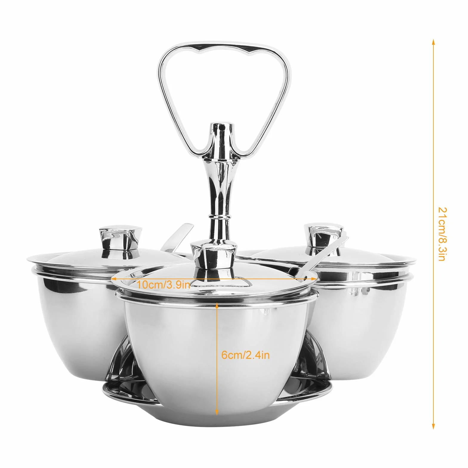 Obrotowy stojak na przyprawy, wykwintne rzemiosło stabilna podstawa mocny zestaw garnków do przypraw organizer na przyprawy dla kucharza na bar(J13390(3) Rotating seasoning pot three-piece set)