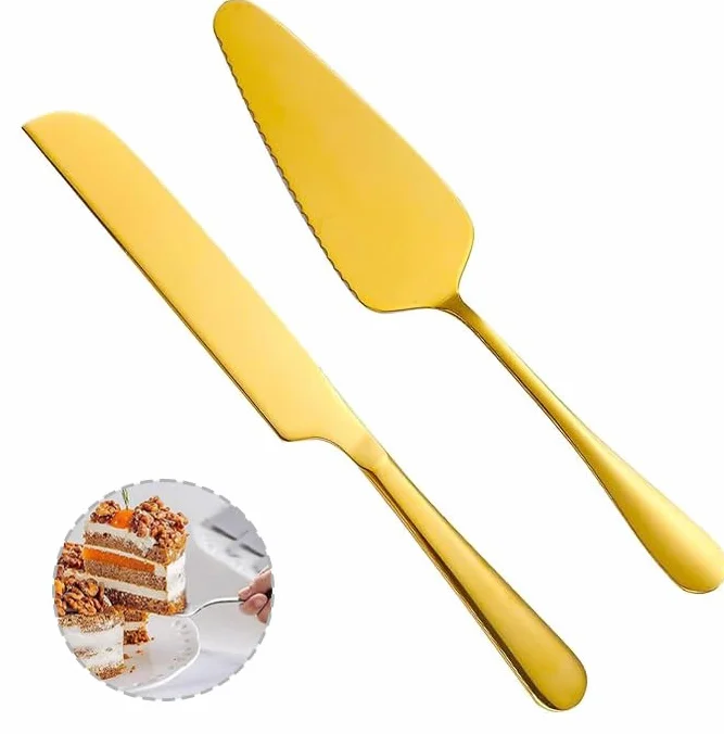 łyżka do ciasta i łyżka do tortów, długi nóż do tortów, łyżka do tortów, nóż do tortów, nóż do krojenia tortów, nóż do ciasta nóż do tortów, łyżka do tortów stal nierdzewna (2 sztuki, srebrny