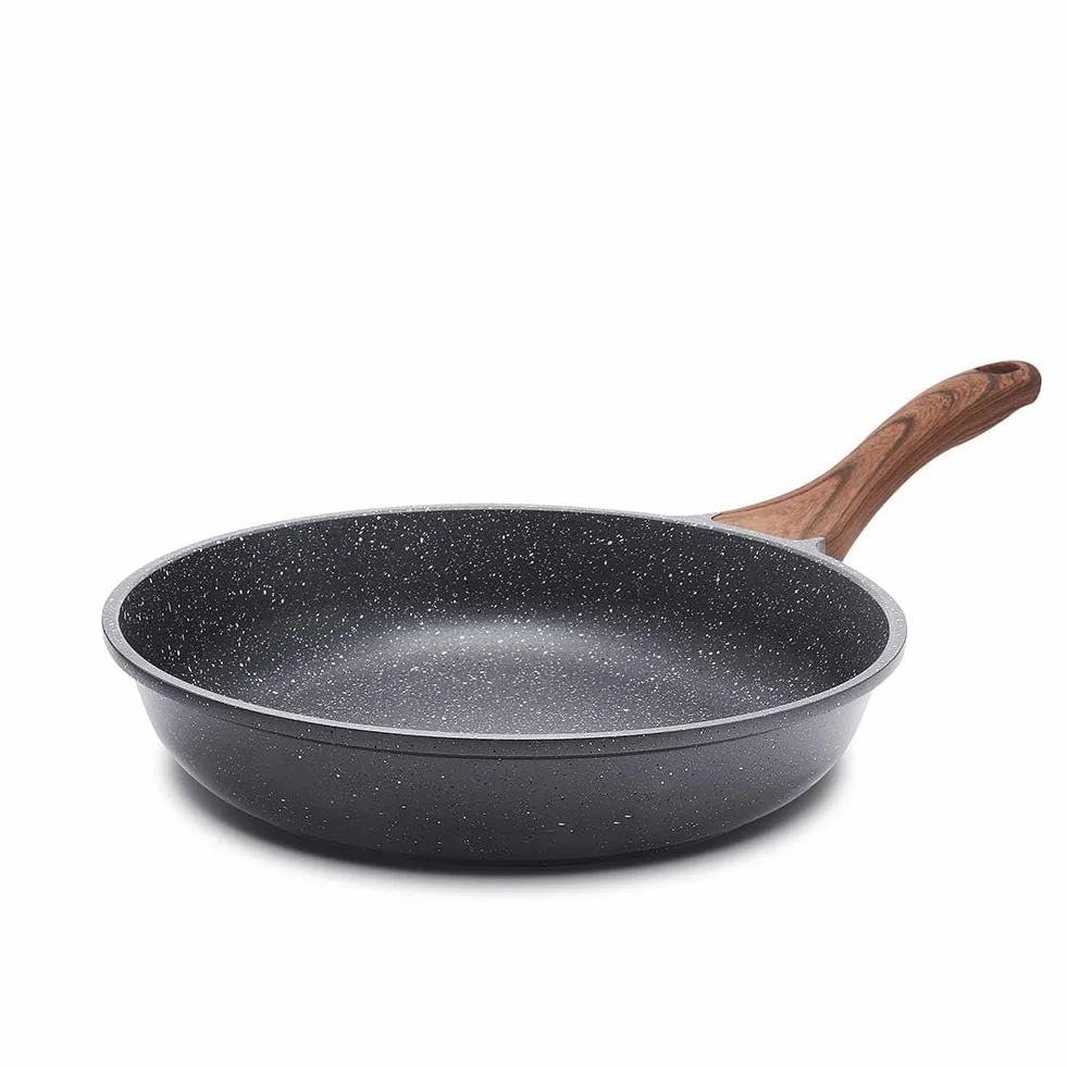 SENSARTE Patelnia nieprzywierająca, 24 cm, powłoka granitowa z kamieniu szwajcarskiego, do omletów, zdrowy kamień kuchenny, kompatybilna z kuchenkami indukcyjnymi