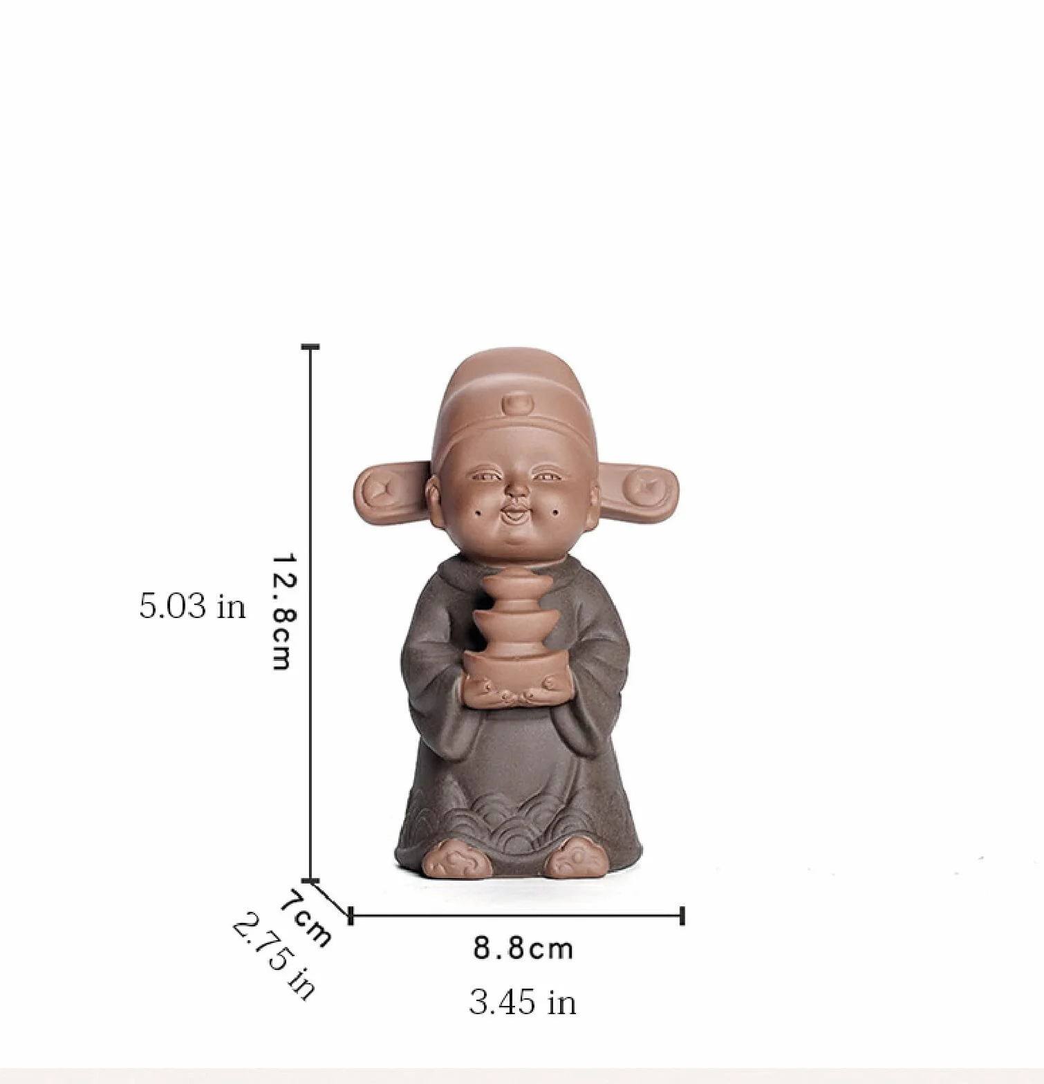 Proste Rzeźby Ceramiczna Figurka Szczęśliwego Chłopca Figurka Zishy Ręcznie Robiona Rzeźba Statua