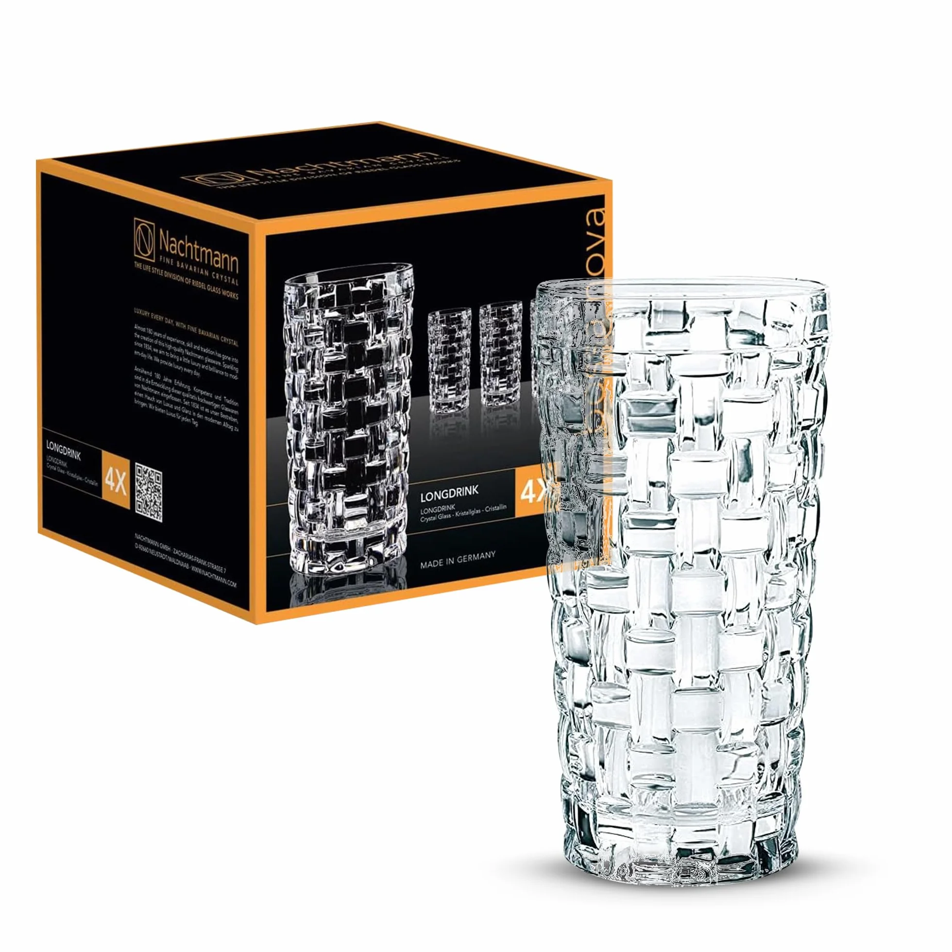 Spiegelau & Nachtmann Zestaw do Longdrinków, Szkło Kryształowe, Przezroczysty, 395 ml 4 Sztuki