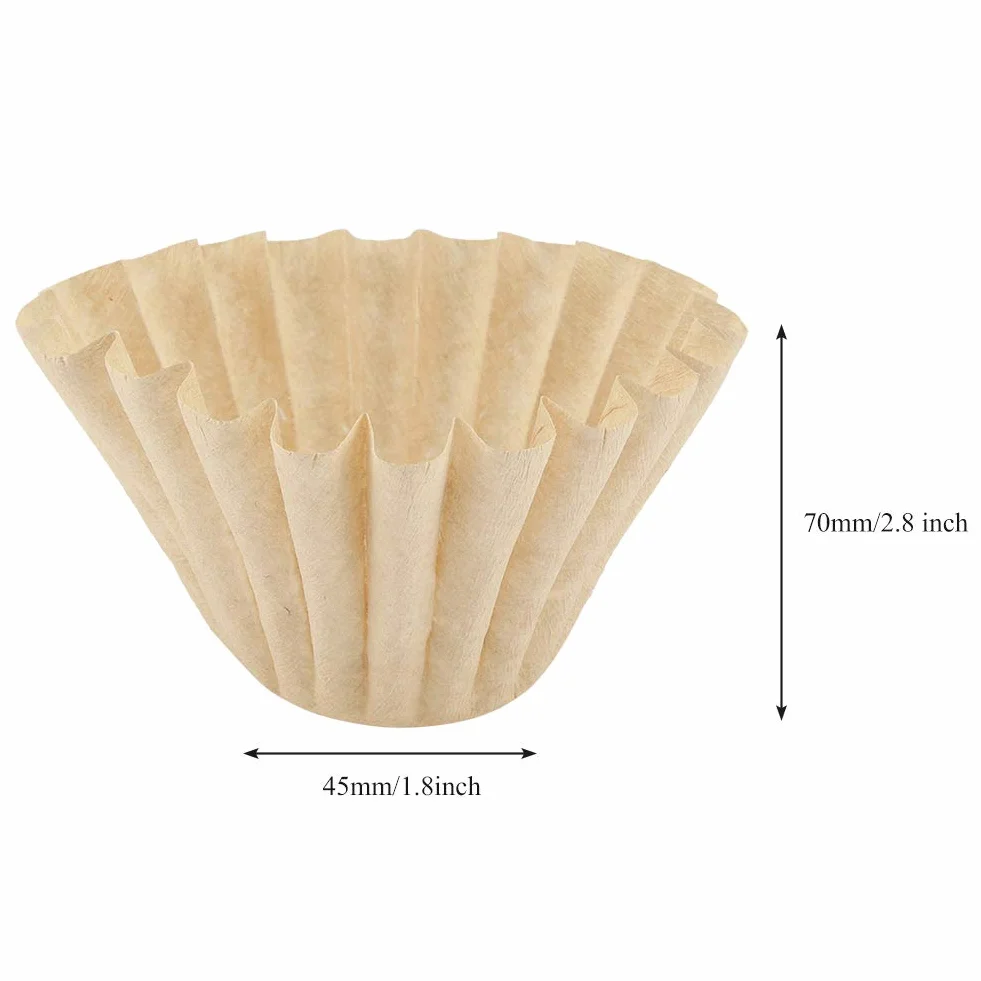 Filtry do Kawy o Pojemności 50 Sztuk, Niebielone Filtry do Kawy z Koszem, Brązowe Jednorazowe Filtry do Kawy, Biodegradowalne Filtry Biodegradowalne,Papier do Restauracji,