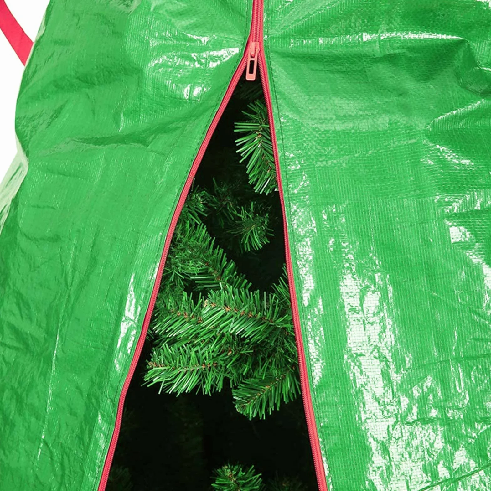 Osłona przeciwpyłowa na choinkę, pionowa torba do przechowywania choinki z zamkiem błyskawicznym, sznurek, pokrowiec na choinkę, 114 x 254 cm