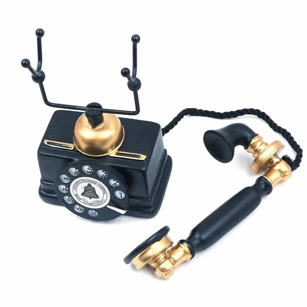 Retro kreatywny antyczny telefon dekoracyjny z żywicy numeracja do dekoracji kawiarni, baru, okna, akcesoria do wystroju domu (czarny)