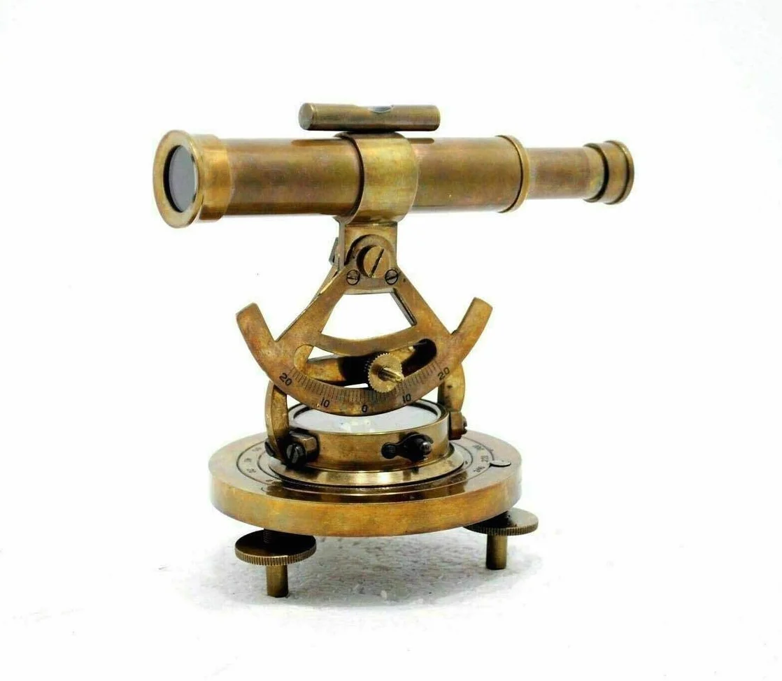 Brązowy antyczny 15 cm w przybliżeniu vintage mosiężny teodolit Alidade kompas antyczny teleskop tranzytowy instrument