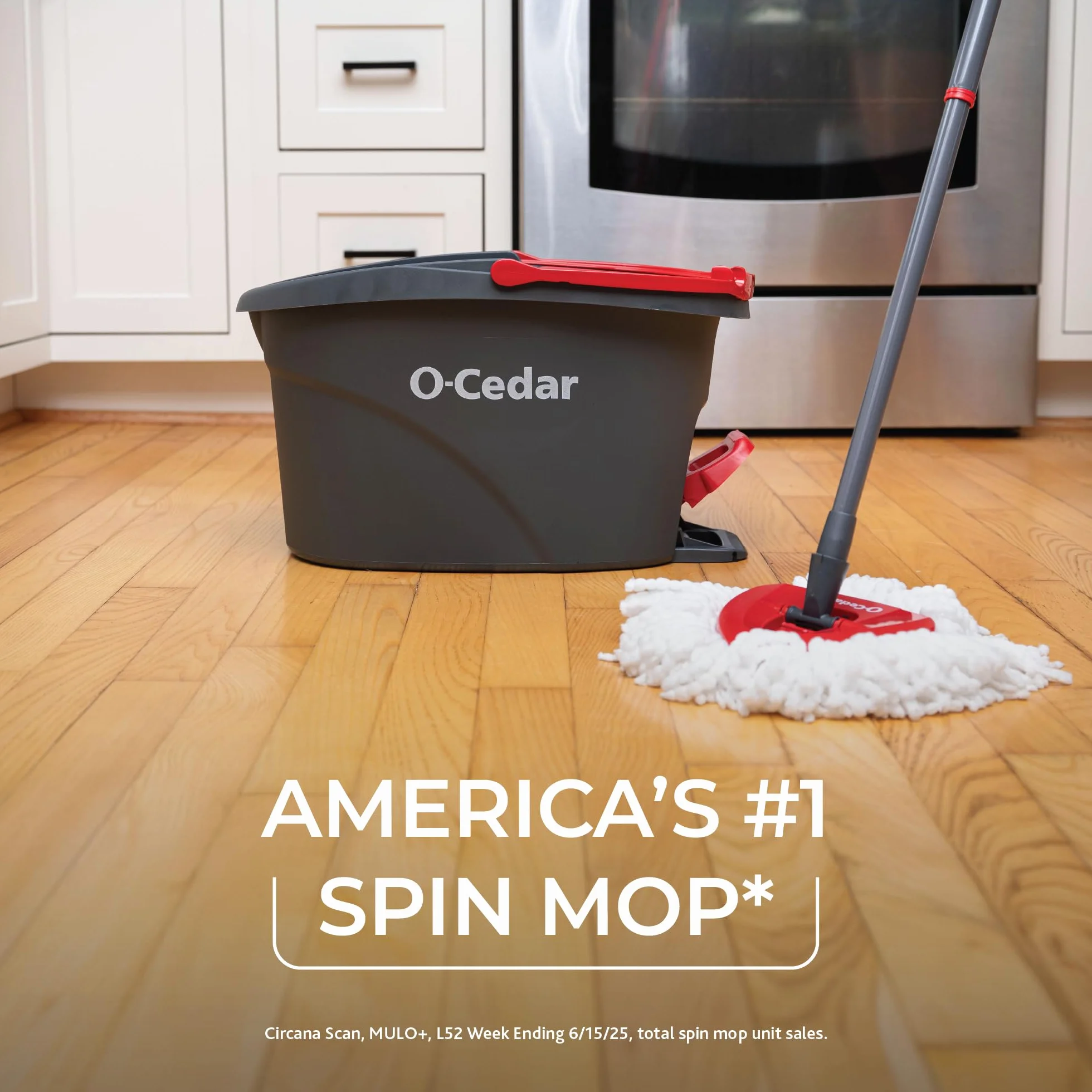O-Cedar EasyWring Spin Mop z Mikrofibry, Czerwony/Szary z Dodatkowym Uzupełnieniem