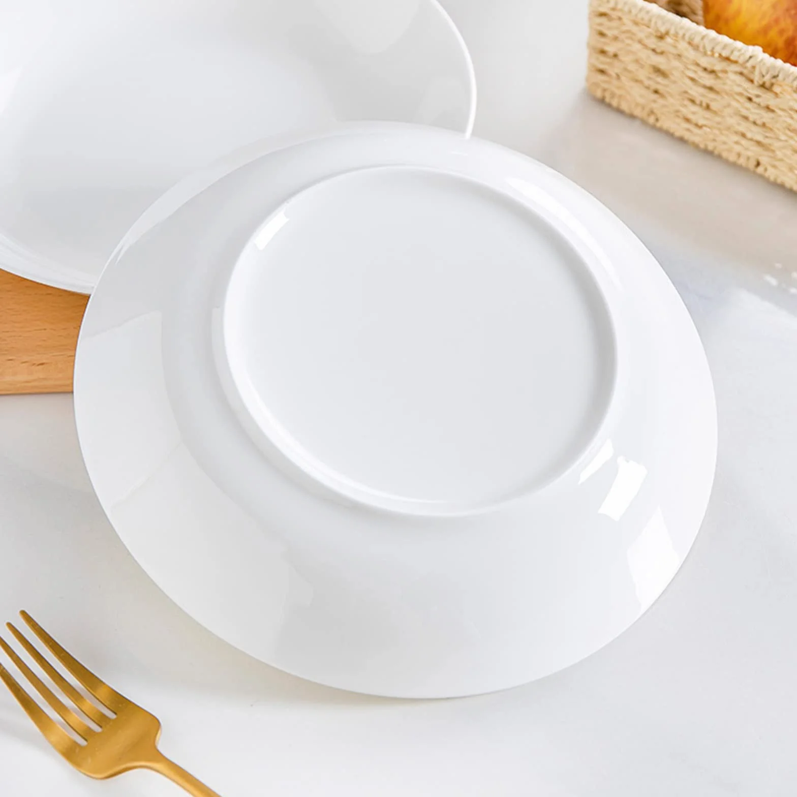 Talerz obiadowy, talerze na przystawki z porcelany kostnej, porcelanowe talerze obiadowe, talerze deserowe lub sałatkowe, okrągłe zestawy zastawy stołowej, bezołowiowe, miski do sałatek z makaronu,
