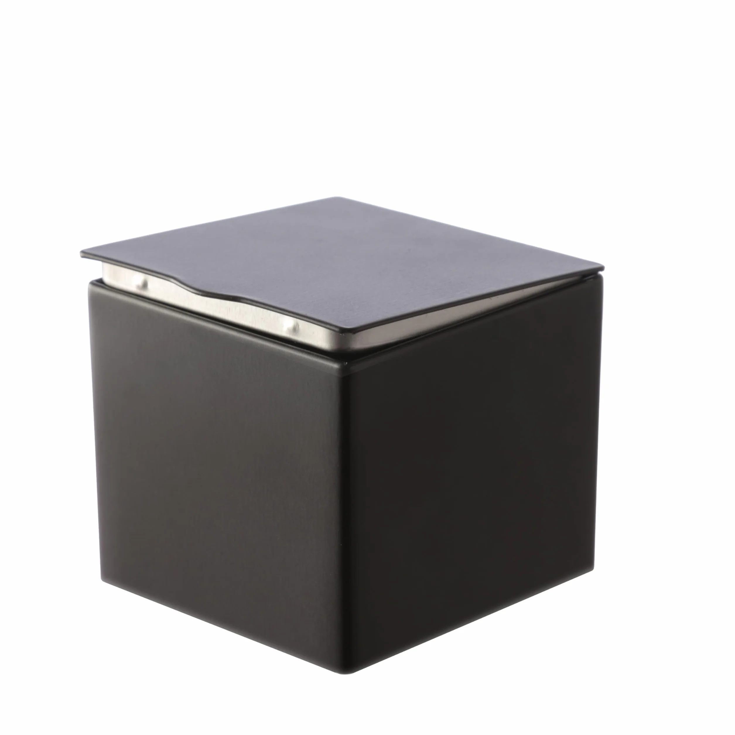 6 x kwadratowa puszka na zapasy / pojemnik na herbatę, nieprzepuszczające zapachu z metalu, na ok. 75 g, kolor szary Earl Grey, 6,4 x 6,8 x 6,8 cm (wys. x szer. x gł.) | idealnie nadaje