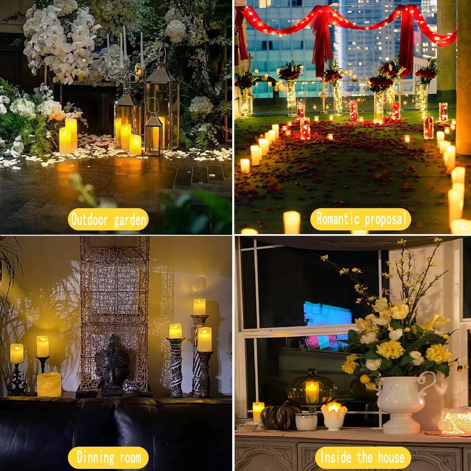Świece LED, bezpłomieniowe, dekoracyjne świece, świece z prawdziwego wosku, zestaw 5 szt. (13 cm, 14 cm, 16 cm, 18 cm, 20 cm). Świeca pieńkowa, realistycznie migoczące płomienie LED, z pilotem