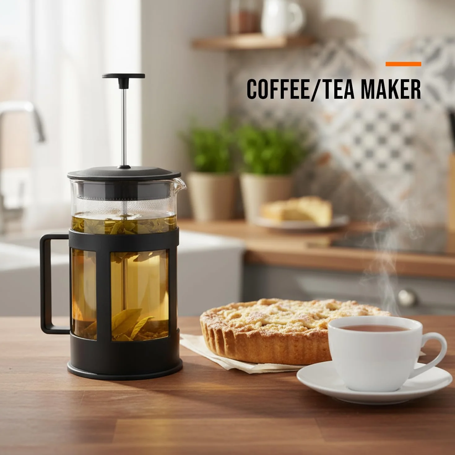 Zaparzacz do kawy French Press 1 l szklany ze stali nierdzewnej Cool-Touch
