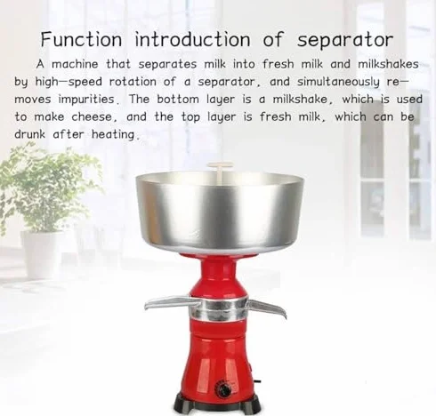 Elektryczny separator do śmietany, pojemność 80 l/h, do świeżego mleka koziego i krowiego