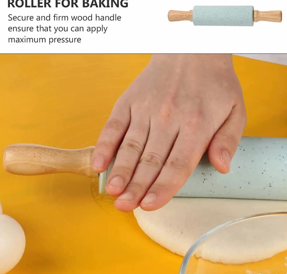 wałek do ciasta， Silikonowy drewniany wałek do ciasta na pierogi pieczenia w domu, DIY, wałki kuchennego