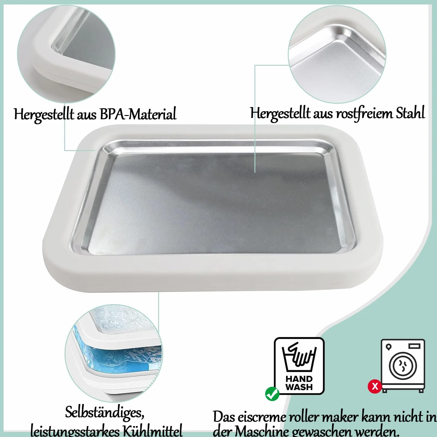 Aohcae Maszyna do robienia lodów z 2 szpatułkami ze stali nierdzewnej, do samodzielnego wykonania lodów, do mrożonego jogurtu, lody, Gelato