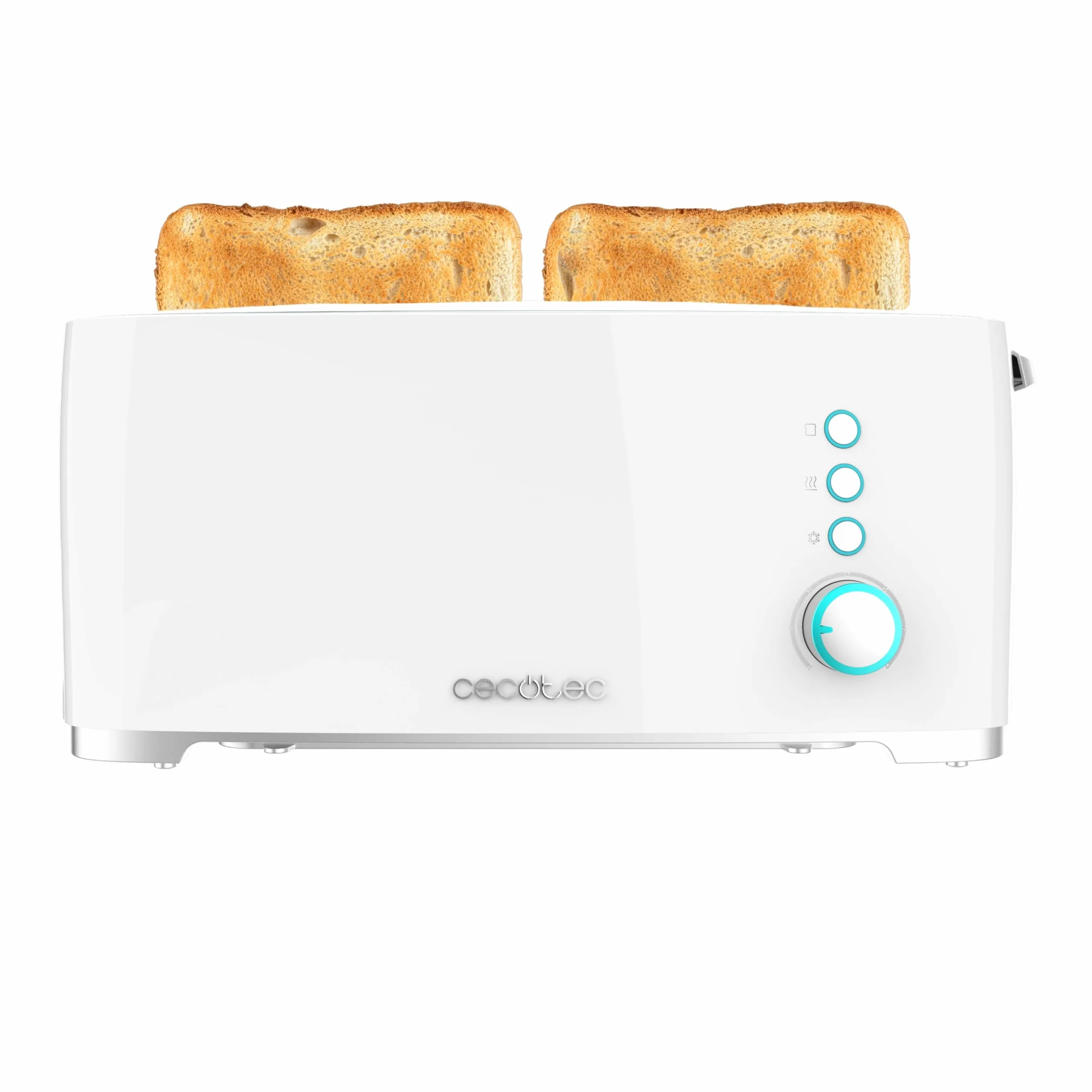 Cecotec Toster Toast&Taste Extra W,1000W mocy, Podwójne gniazdo XL dla grubych chlebów, System samocentrujący, 7 pozycji prażenia, Automatyczny wyrzut, Zbieranie okruchów