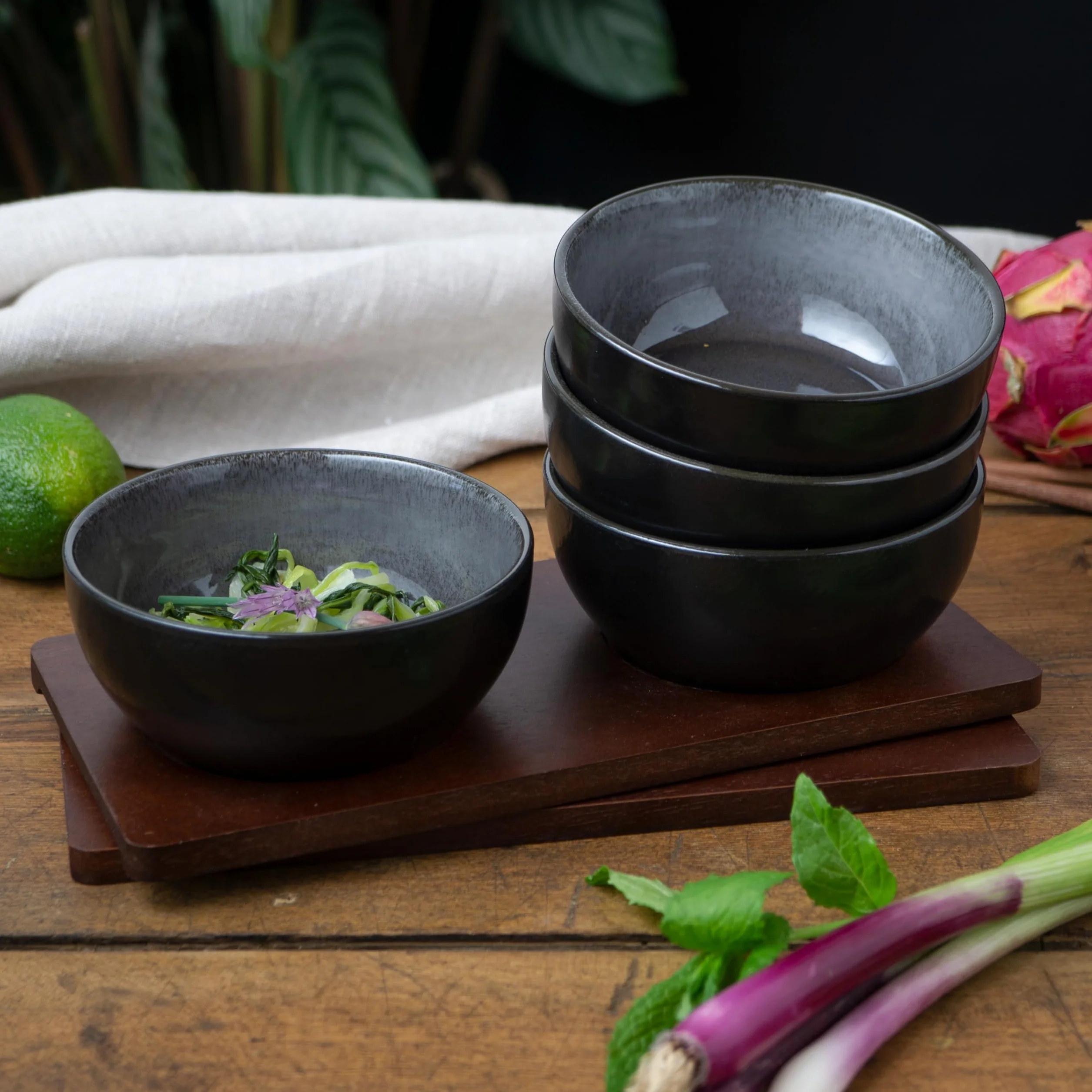 Moritz & Moritz VIDA 4x Miso zestaw misek 12 cm Ø - japoński ceramiczny zestaw naczyń do zupy miso, dipów i przekąsek