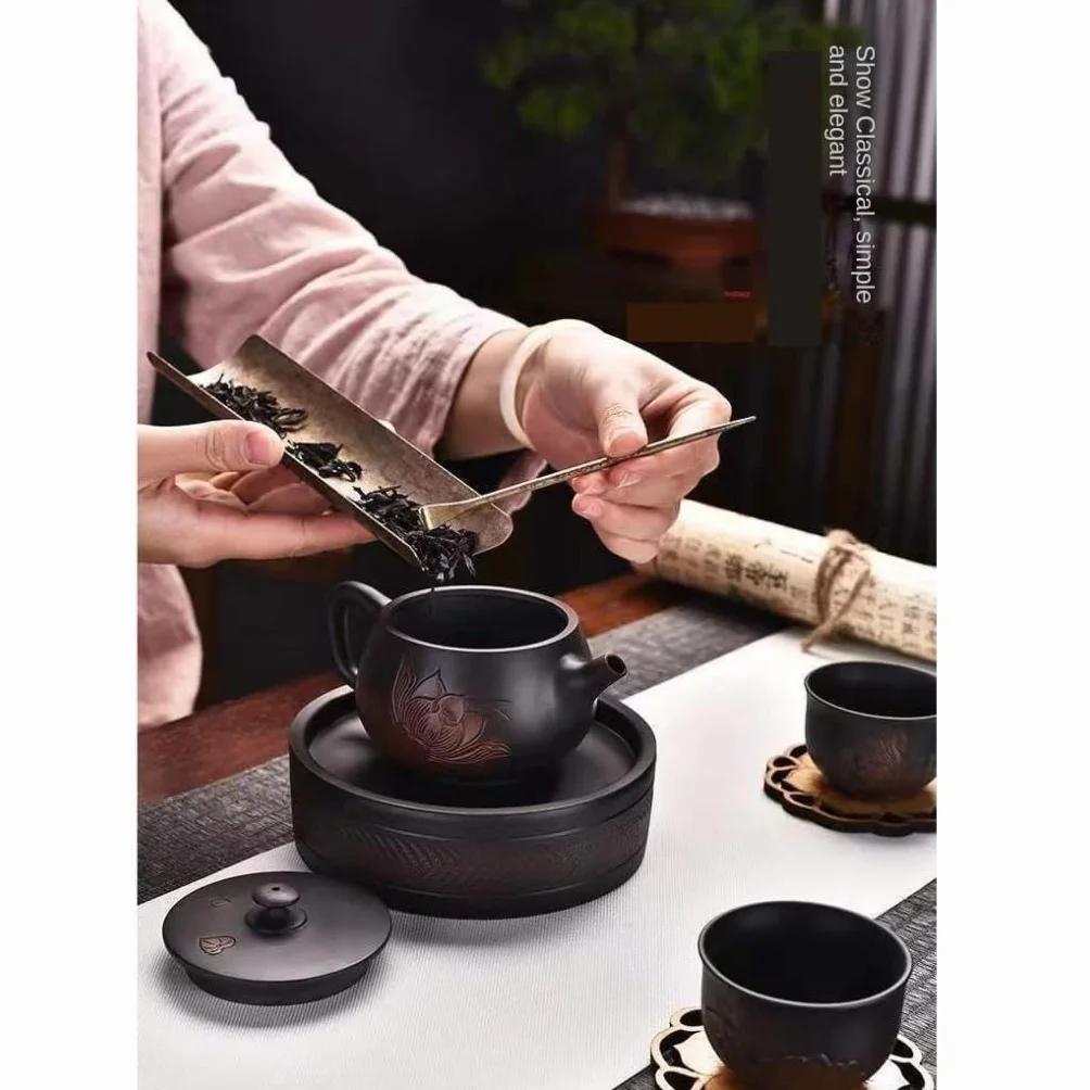 Czajniczek Fioletowy Glina Czajniczek Domowy Antyczny Fioletowy Garnek Ceramiczny Pojedynczy Garnek Zestaw Herbaty Kung Fu Ręcznie Pokryta Miska Czajniczek Herbata Zestawy Czajniczek Czajniki