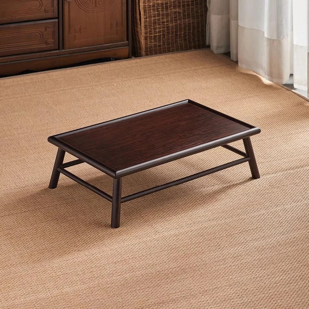 Japanese Style Wood Bench Stool Low Dining Table Floor Tea Table for Meditation