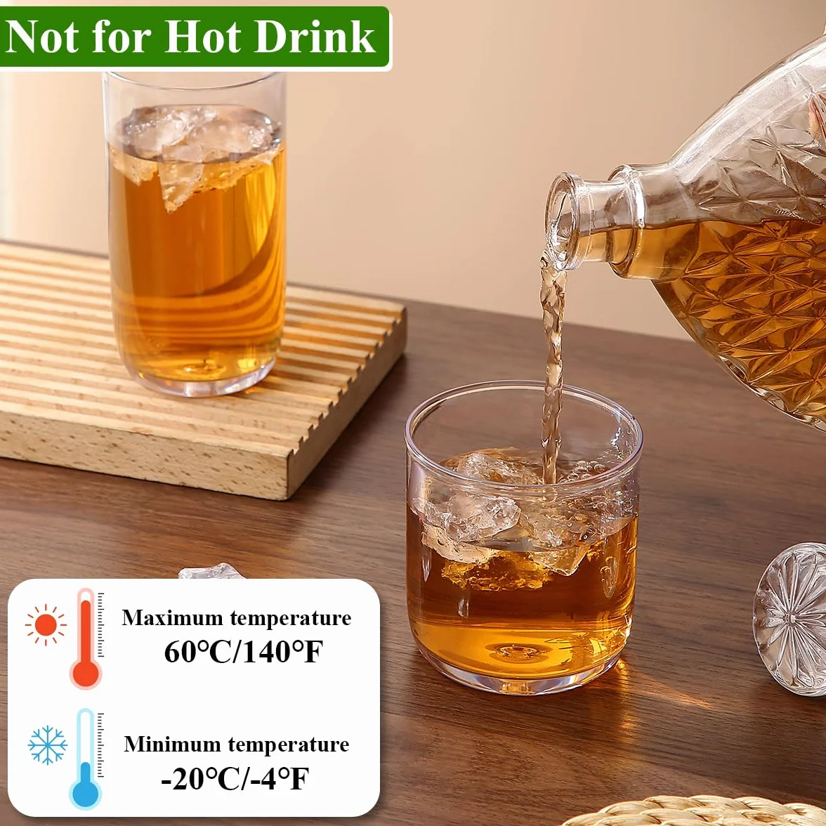 Kyraton Zestaw 12 szklanek do picia, przezroczyste plastikowe szklanki do Highball 400 ml i whisky, zestaw 326 ml, wytrzymałe, niezniszczalne szklanki do wody, szklanki do piwa, soku, mleka